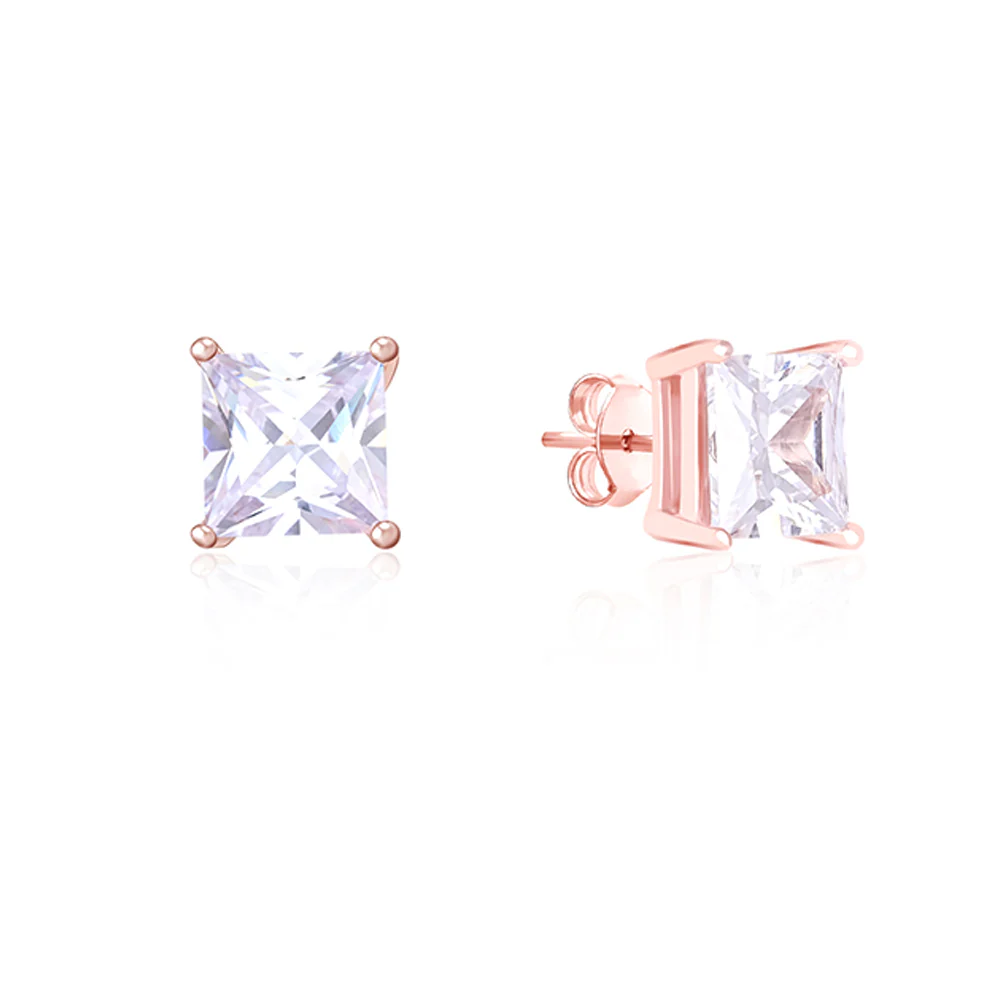 Square Single Stone Stud - Image 2