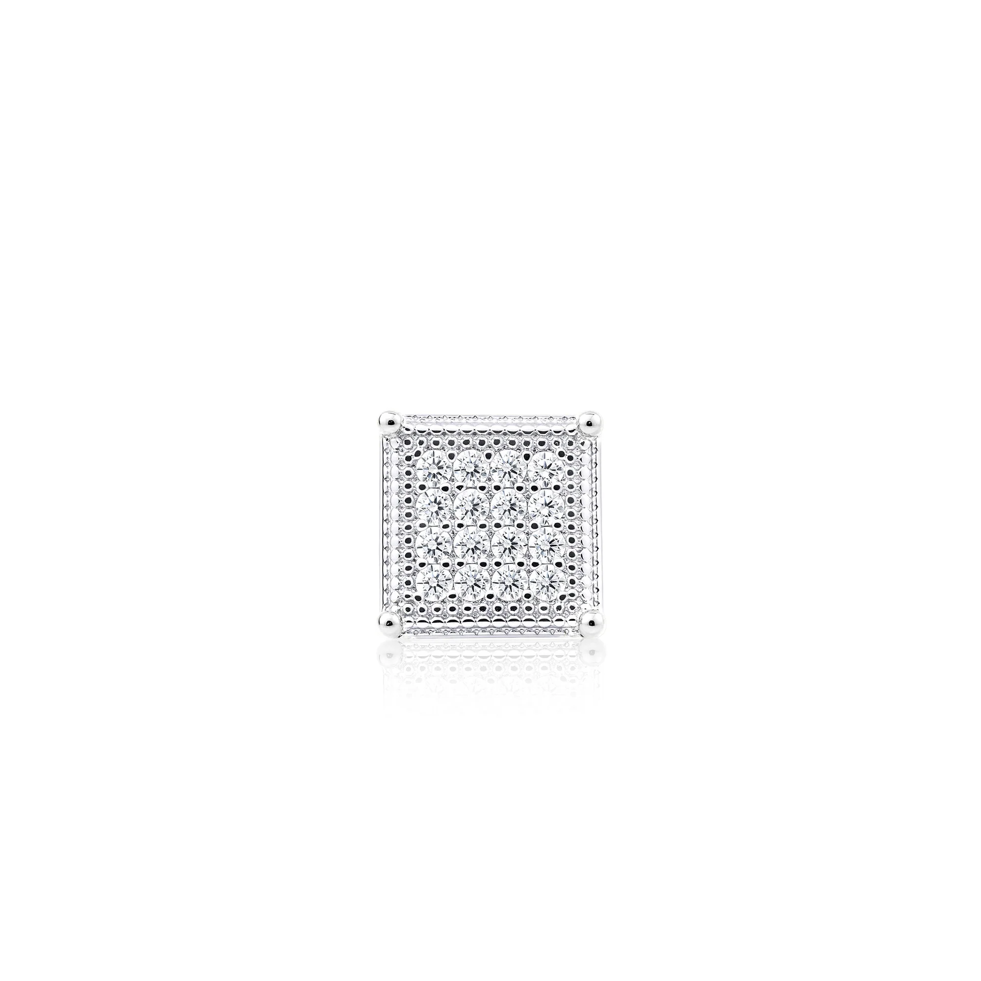 Square CZ Silver Studs - Image 3