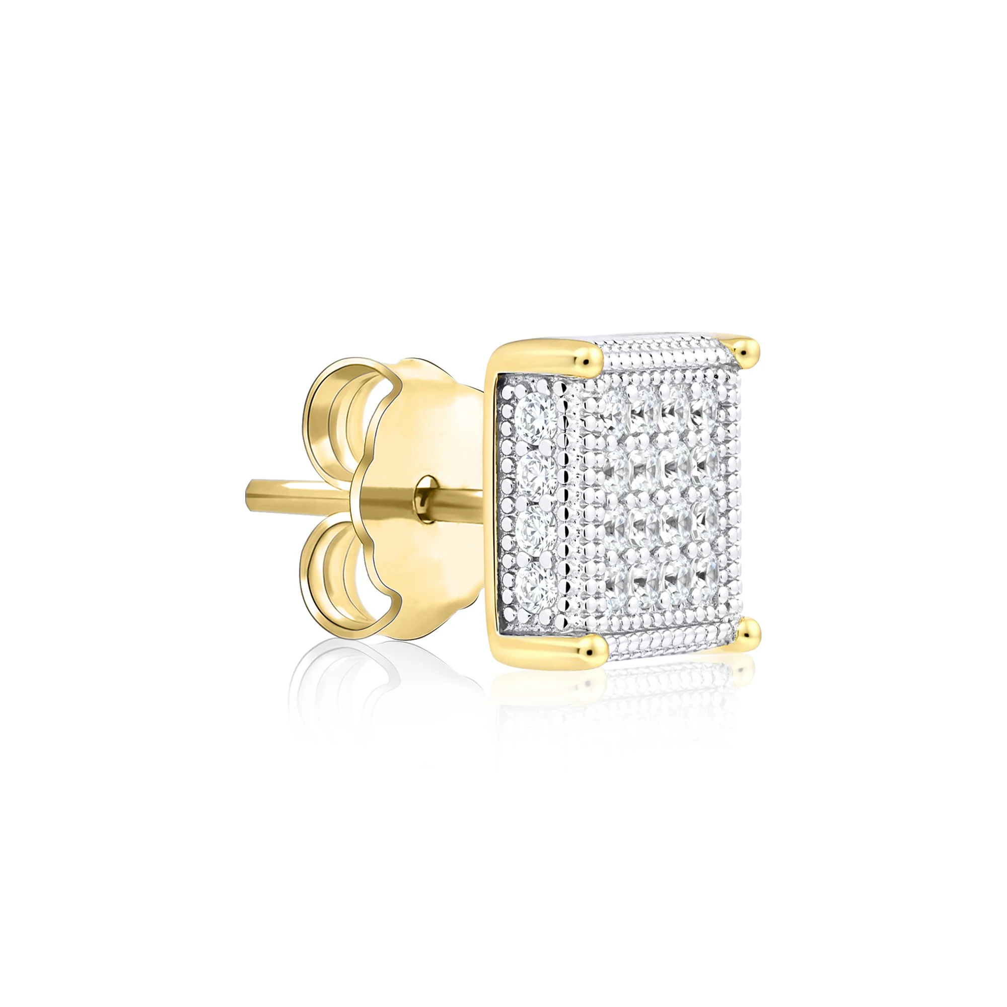 Square CZ Silver Studs - Image 7