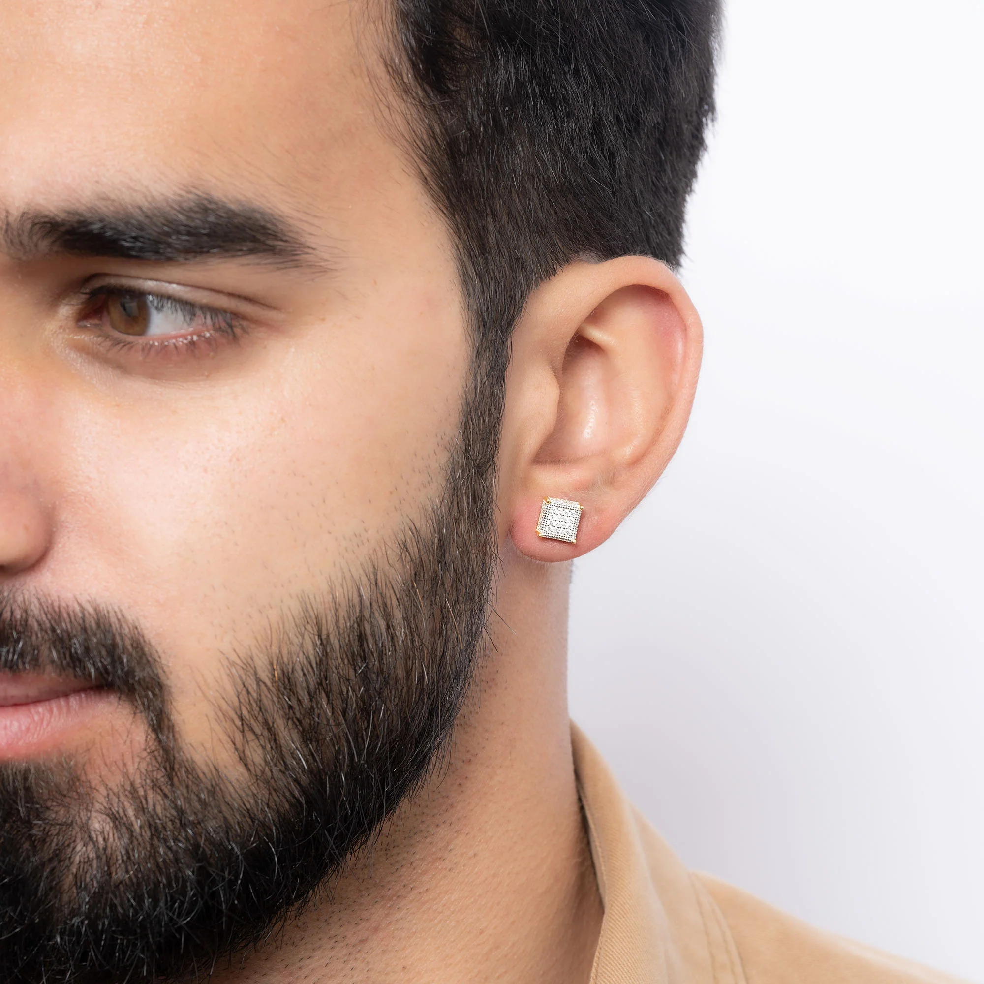 Square CZ Silver Studs - Image 9