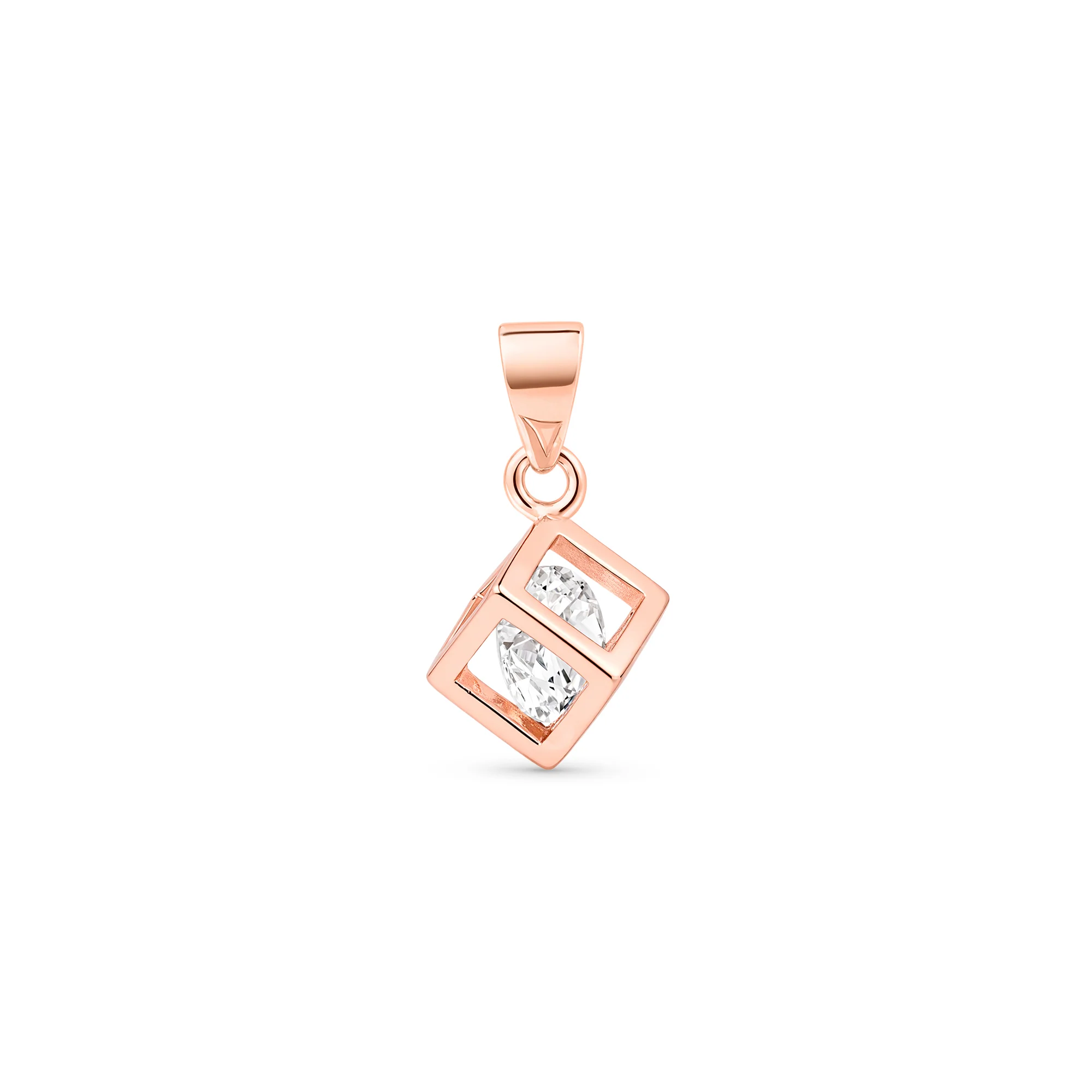 Stacked Square CZ Silver Pendant - Image 2