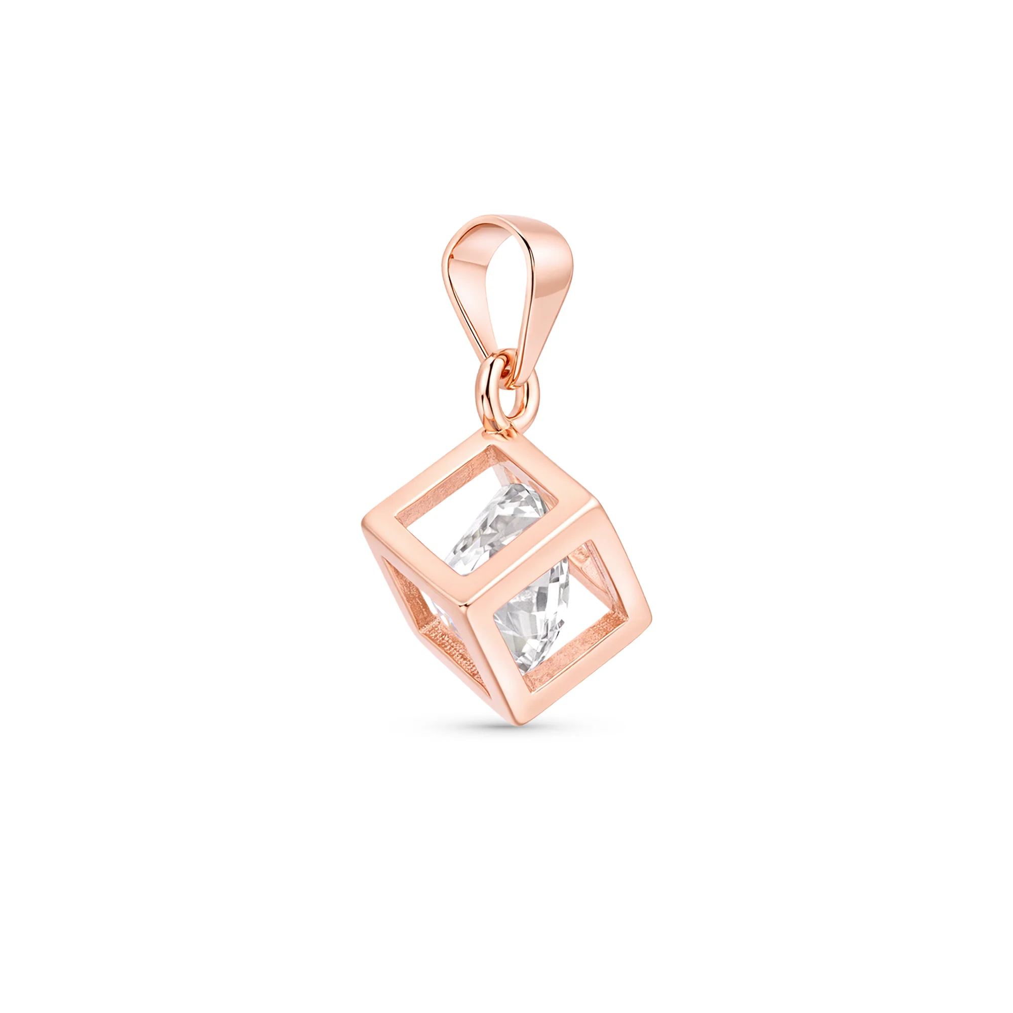 Stacked Square CZ Silver Pendant - Image 4