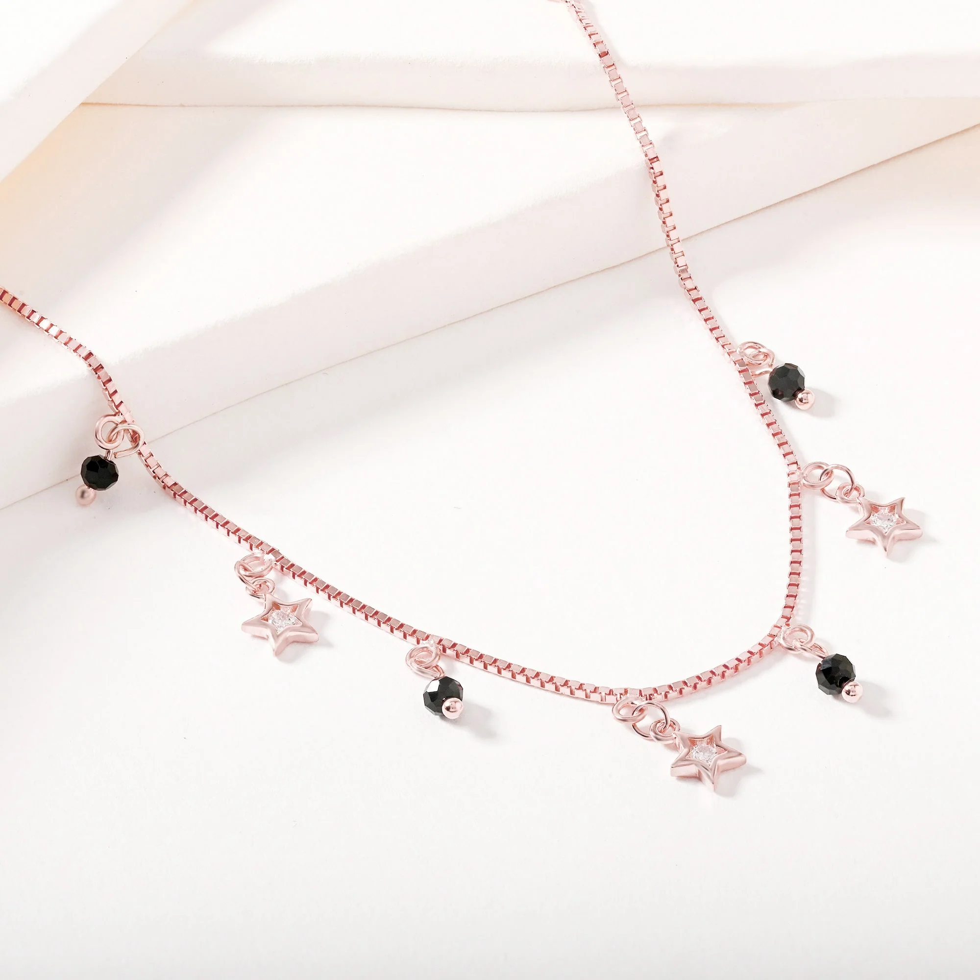 Star Charm Bracelet with Black Beads - Image 3
