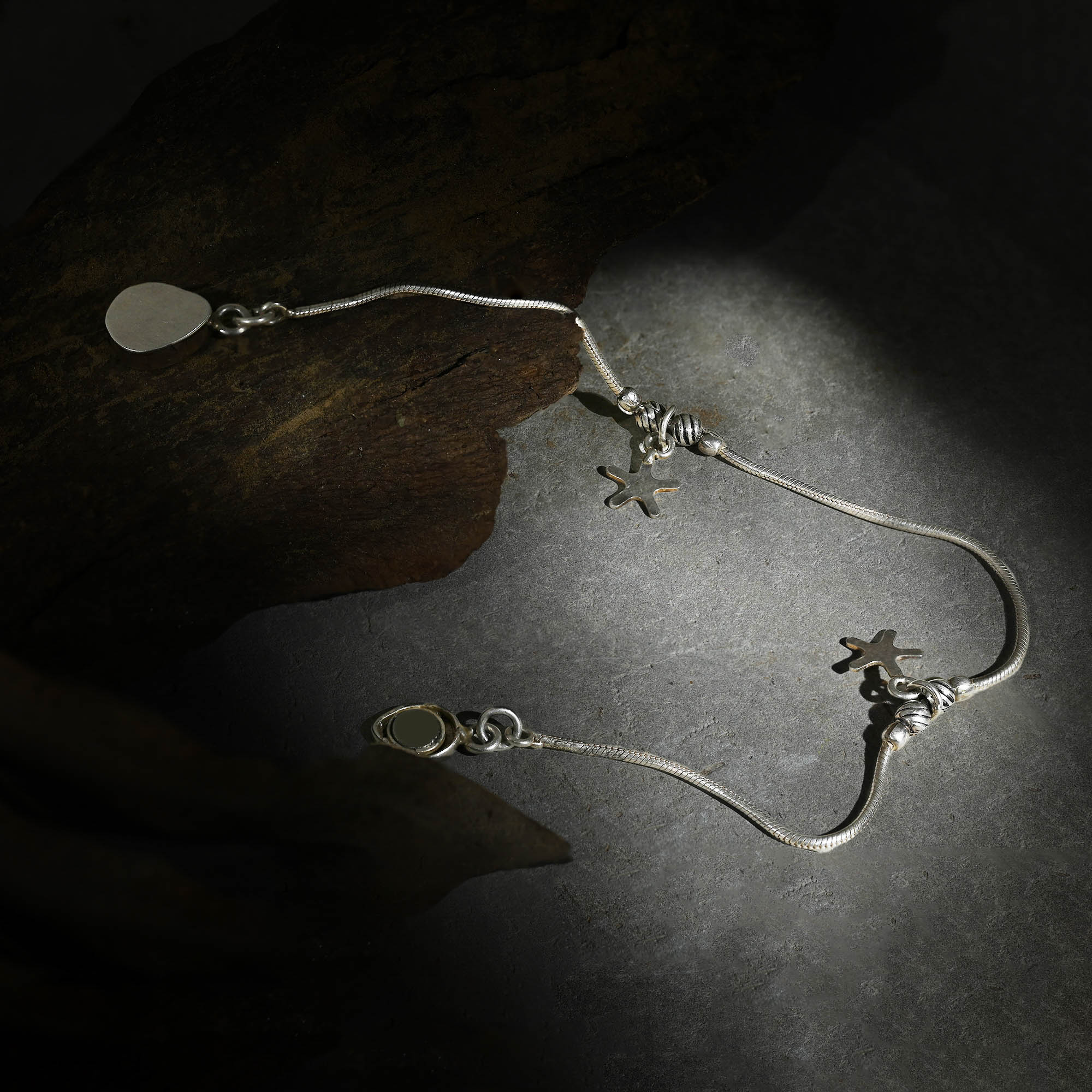Star Charm Silver Anklet - Image 3
