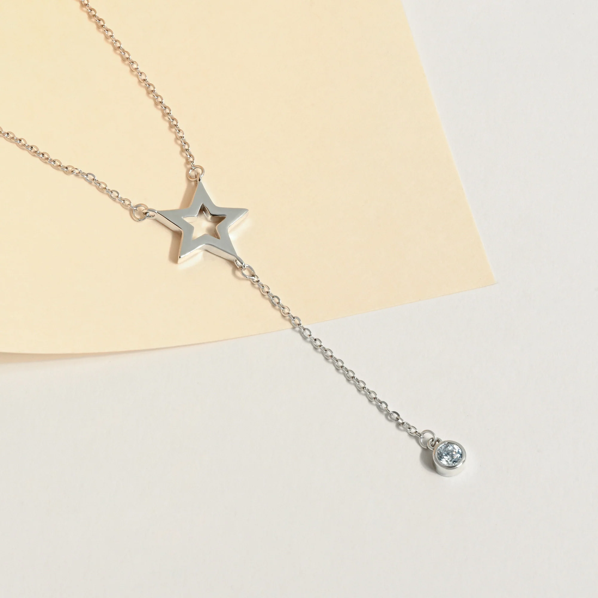 Star Drop Chain Necklace - Image 3