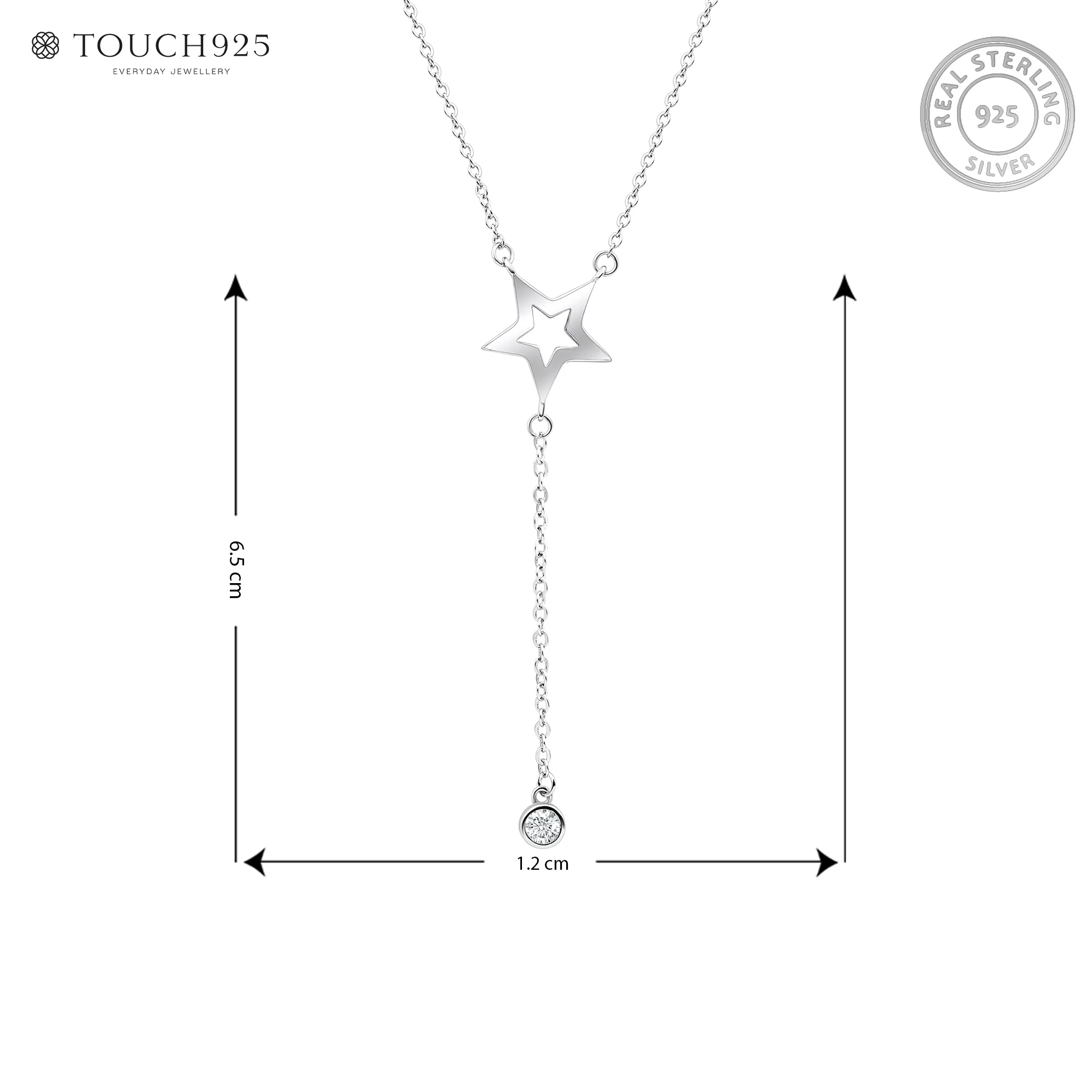 Star Drop Chain Necklace - Image 6