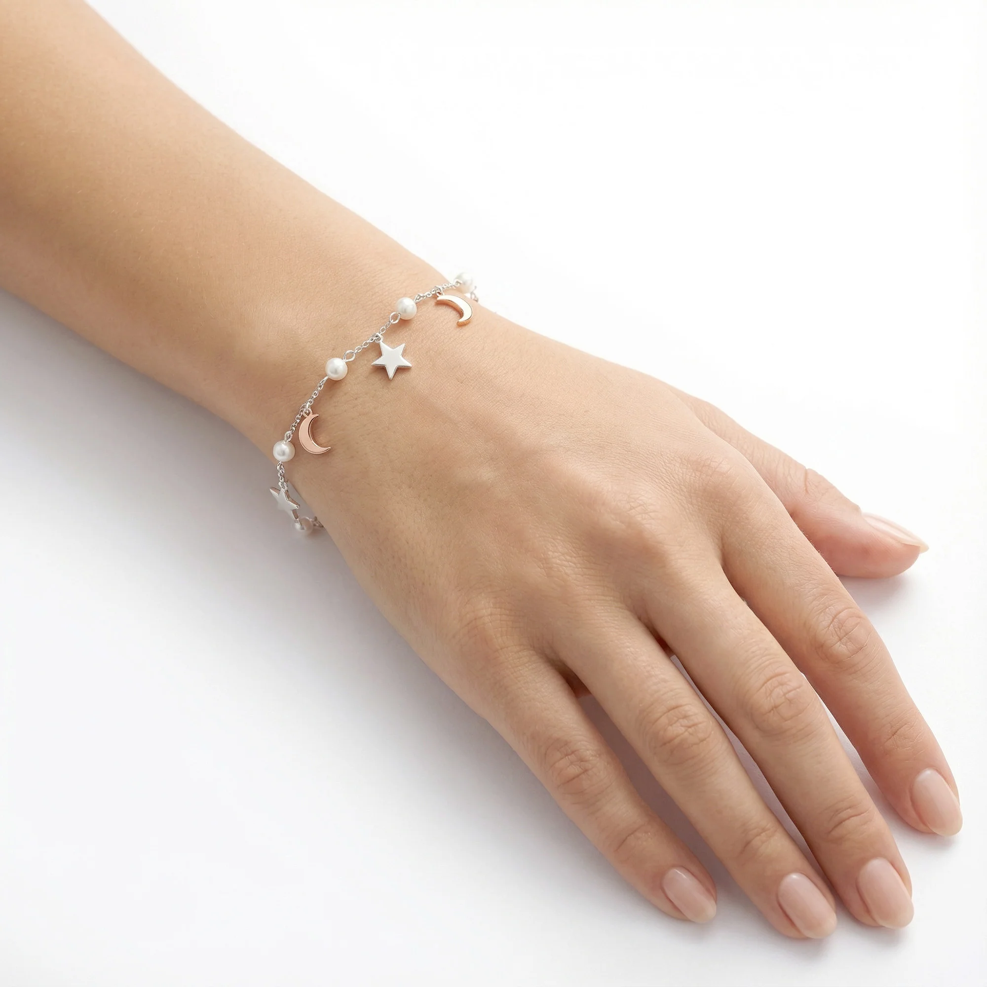 Star Moon Pearl Bracelet - Image 3