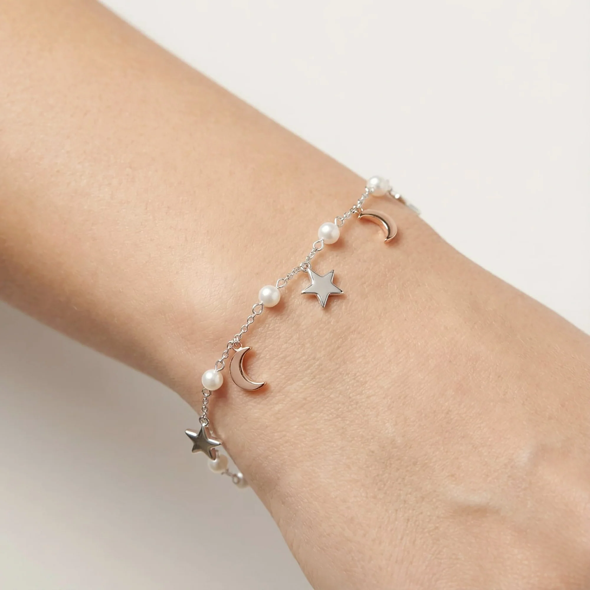 Star Moon Pearl Bracelet - Image 4