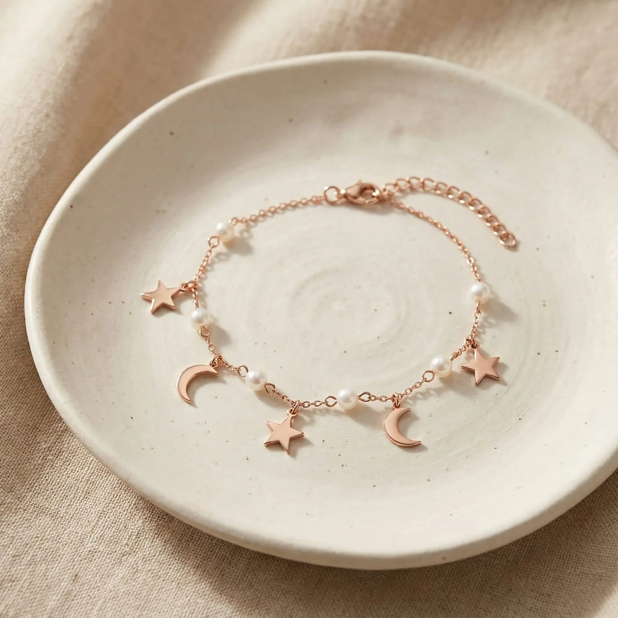 Star Moon Pearl Bracelet - Image 8
