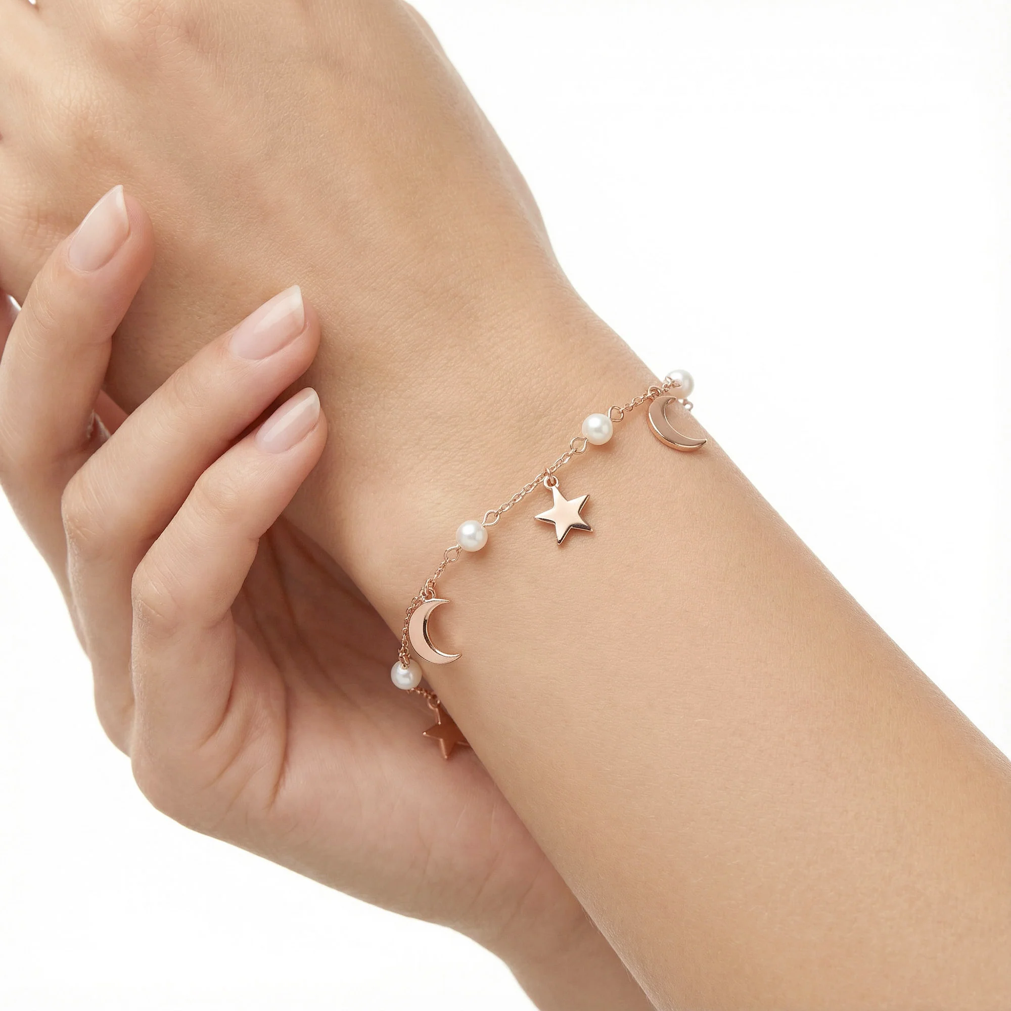 Star Moon Pearl Bracelet - Image 9