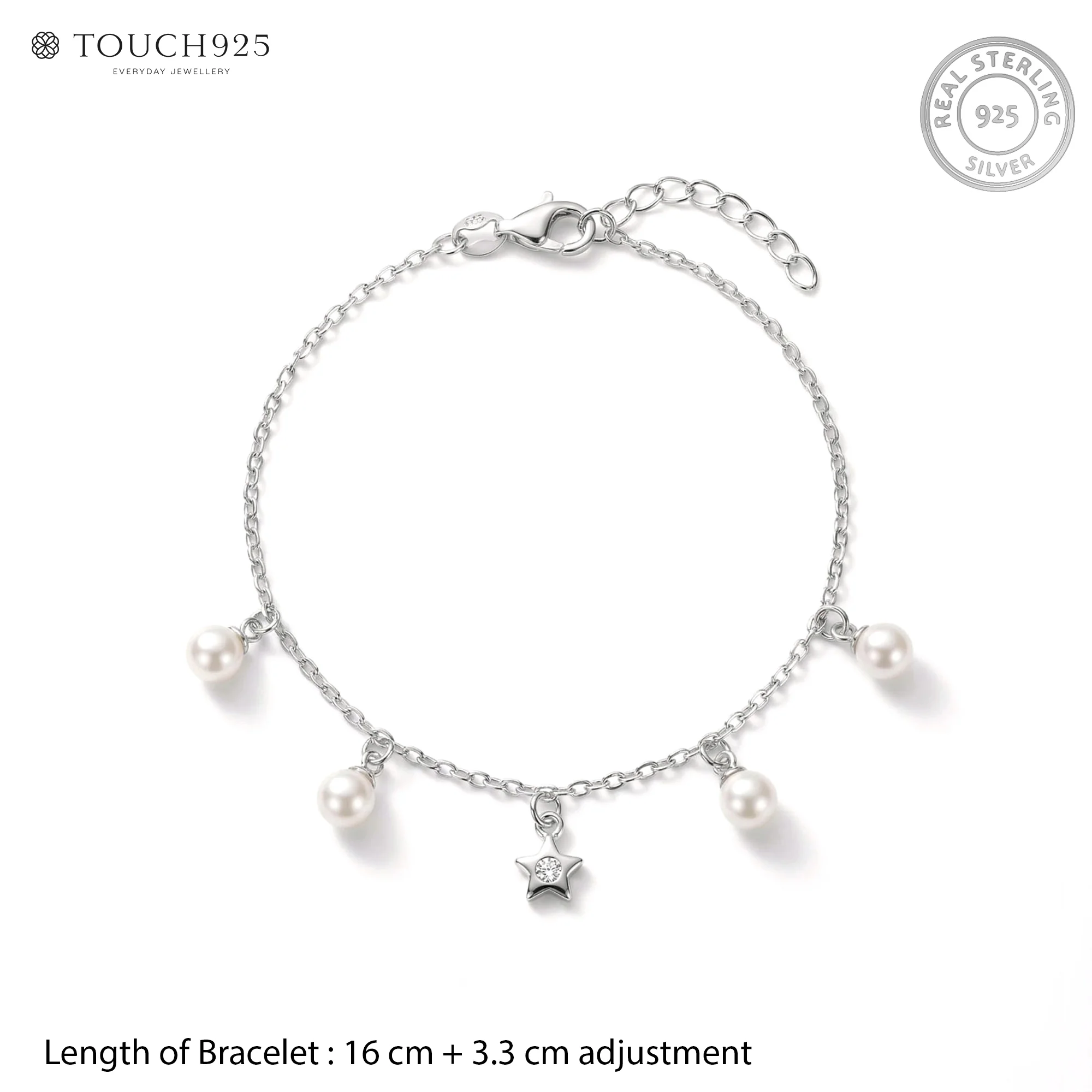 Star Pearl Charm Bracelet - Image 5