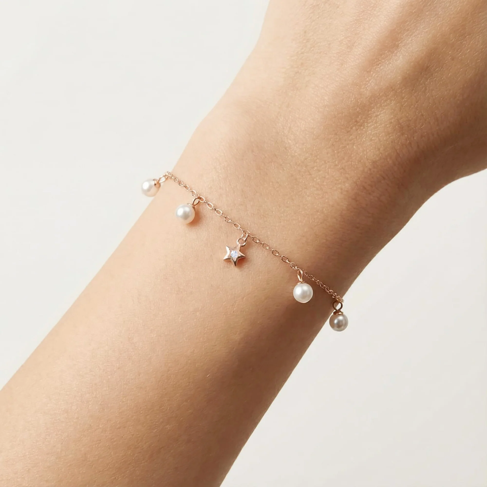 Star Pearl Charm Bracelet - Image 7