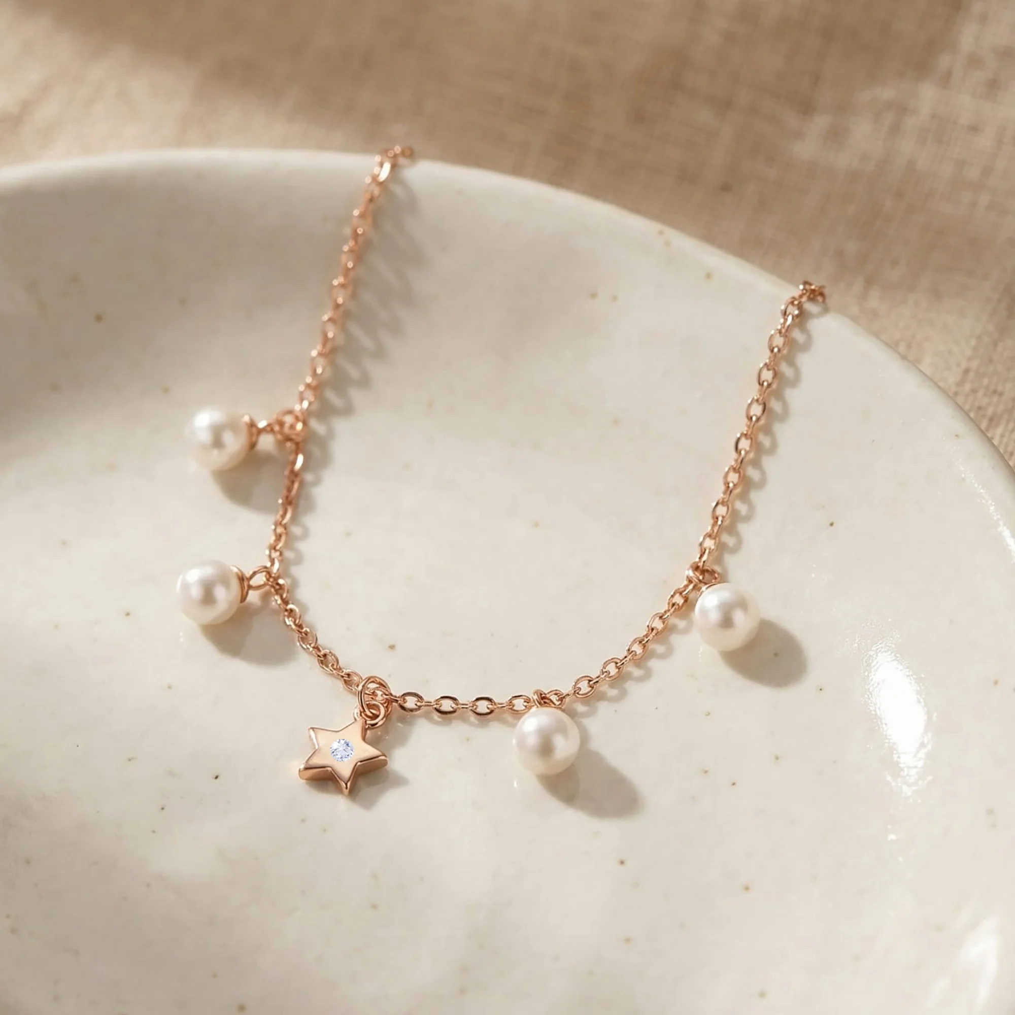 Star Pearl Charm Bracelet - Image 8