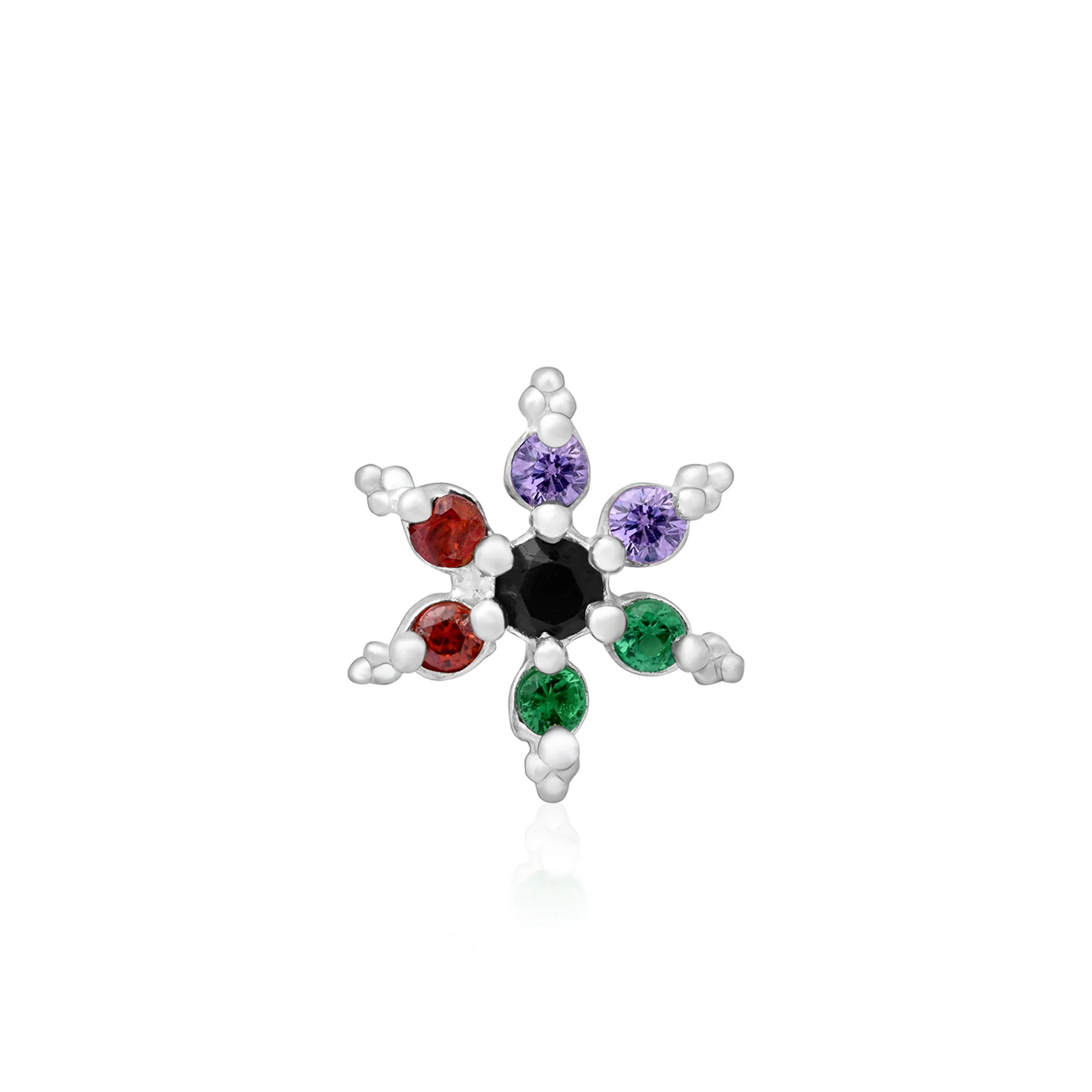 Starburst CZ Silver Nose Pin - Image 10