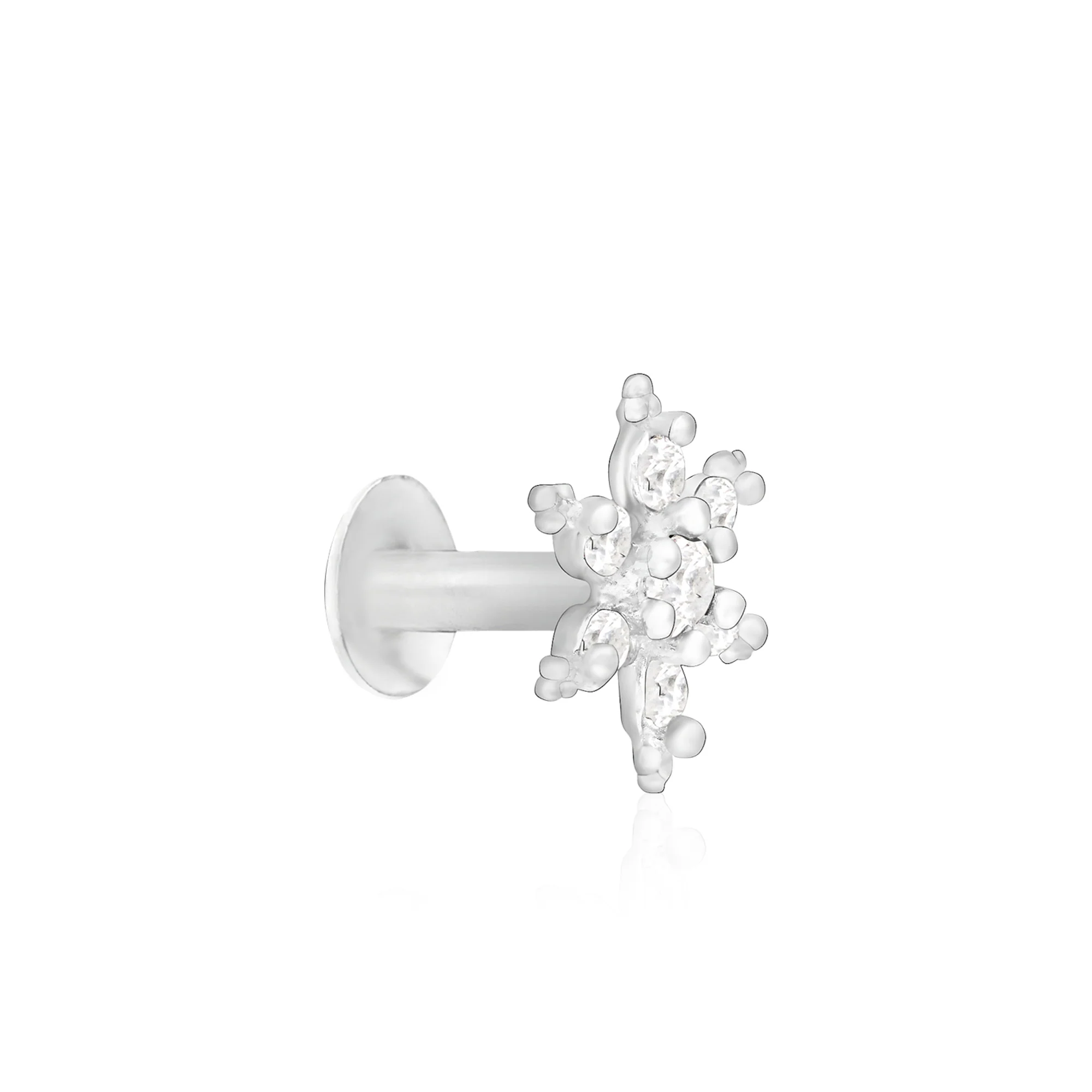 Starburst CZ Silver Nose Pin - Image 2