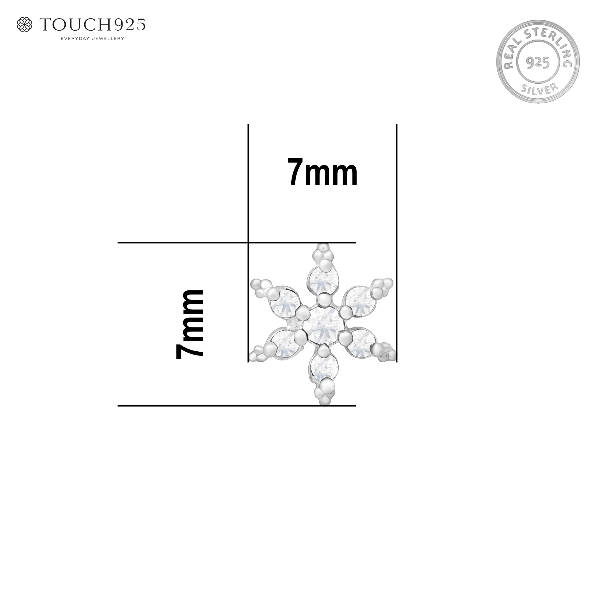 Starburst CZ Silver Nose Pin - Image 6