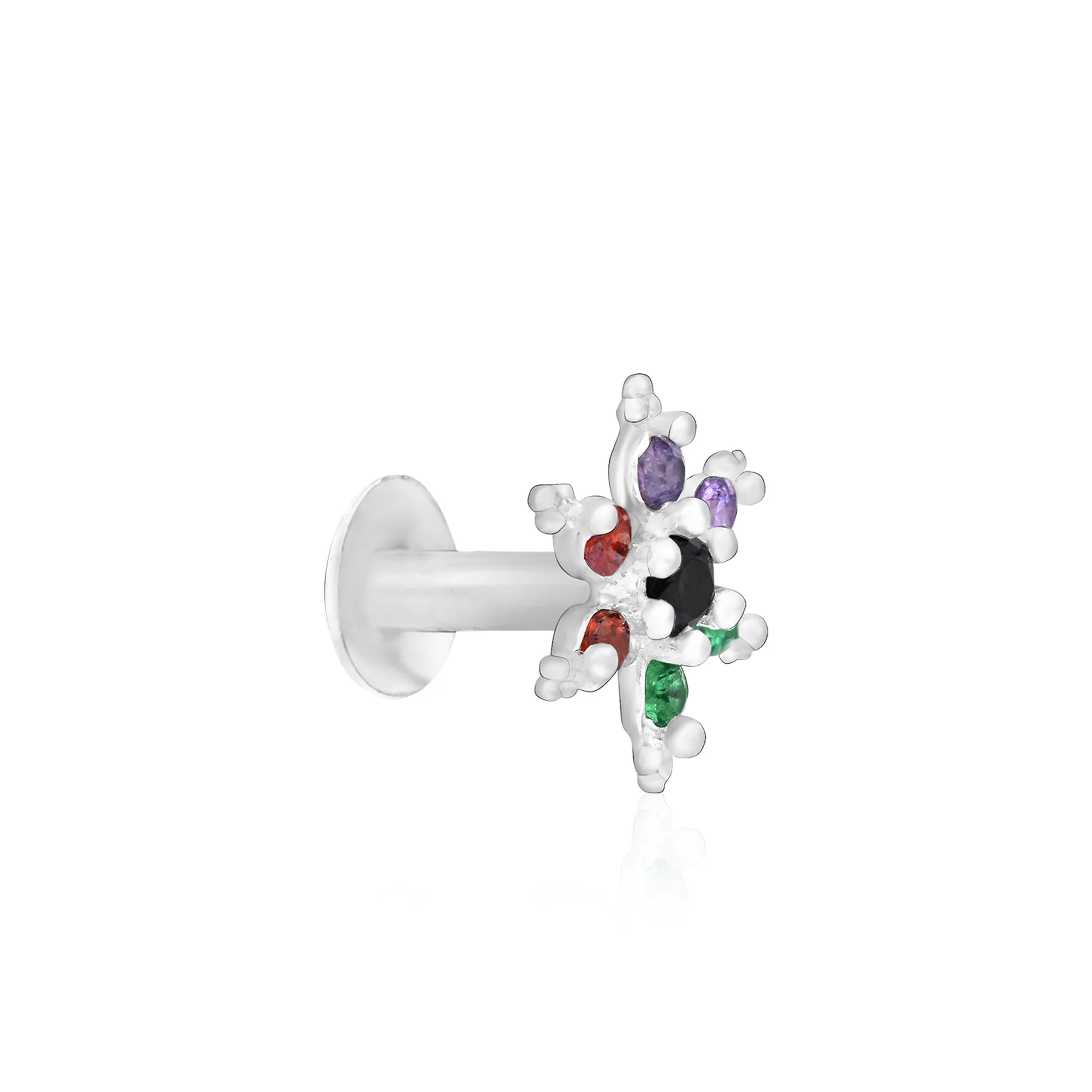 Starburst CZ Silver Nose Pin - Image 7