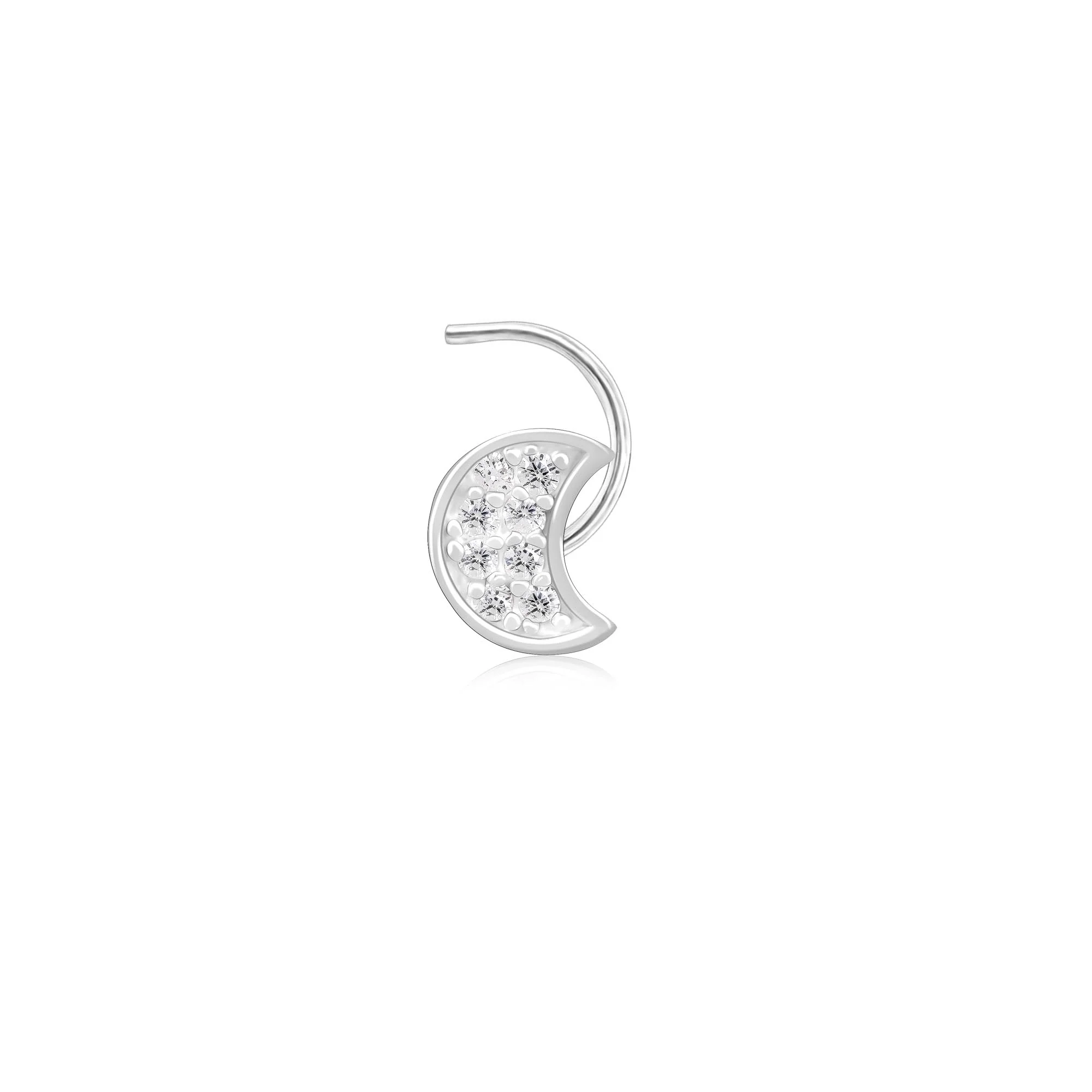 Studded Moon Nose Pin - Image 5