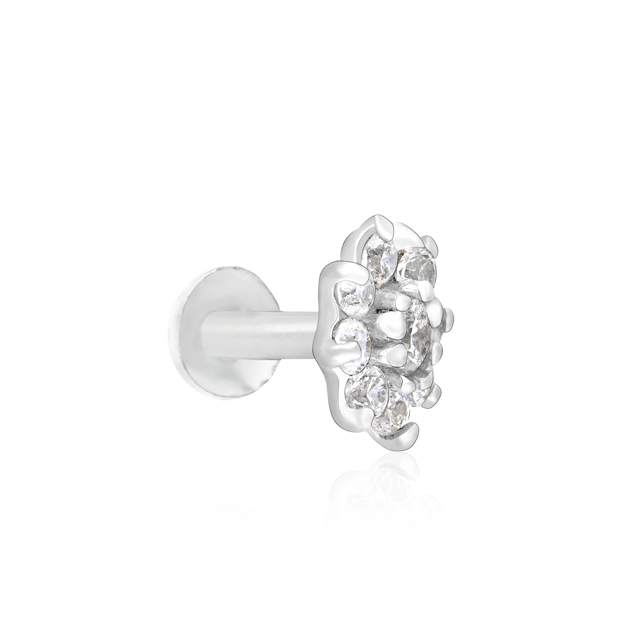 Tara Bloom Silver Nose Pin - Image 2