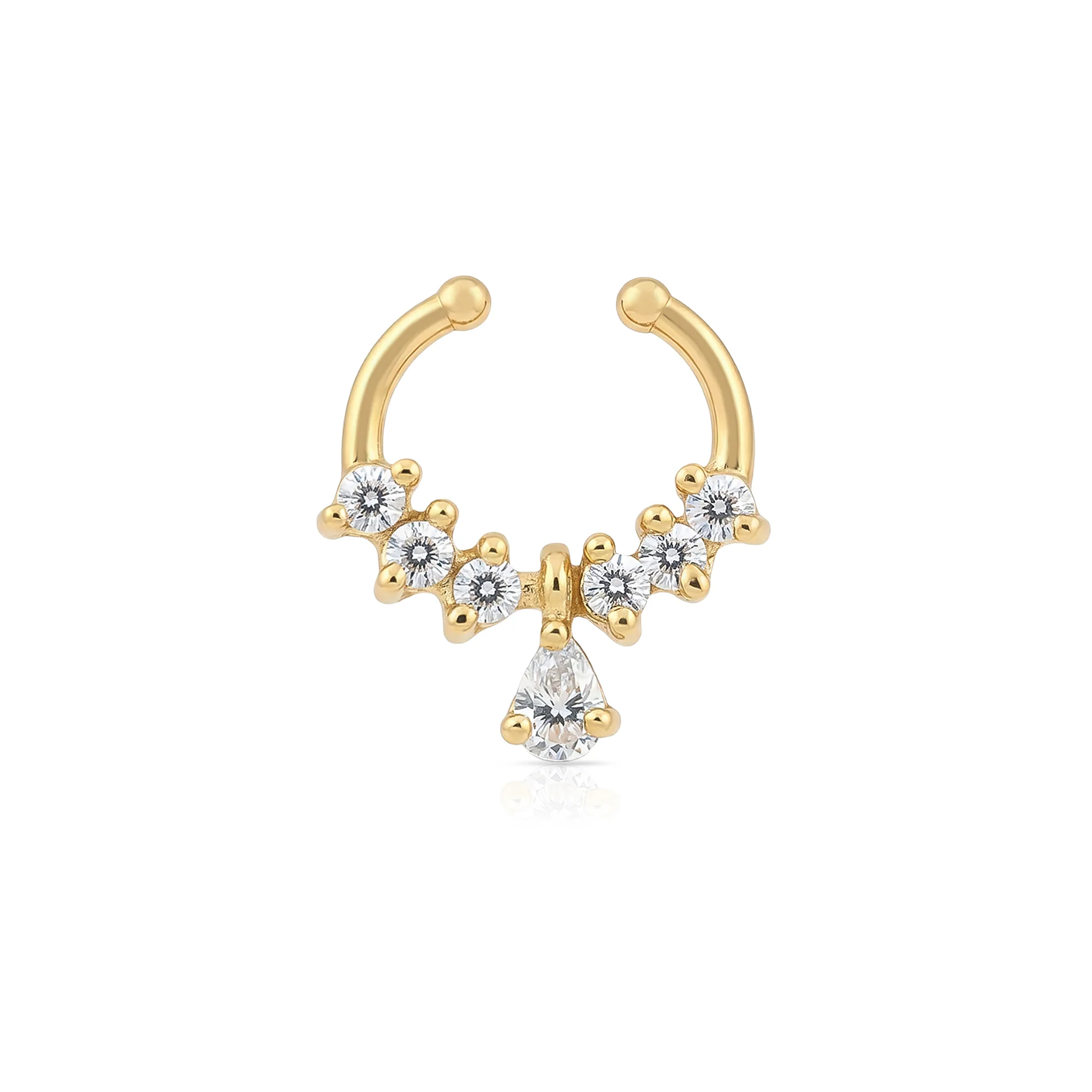 Teardrop Charm Septum Nose Ring - Image 2