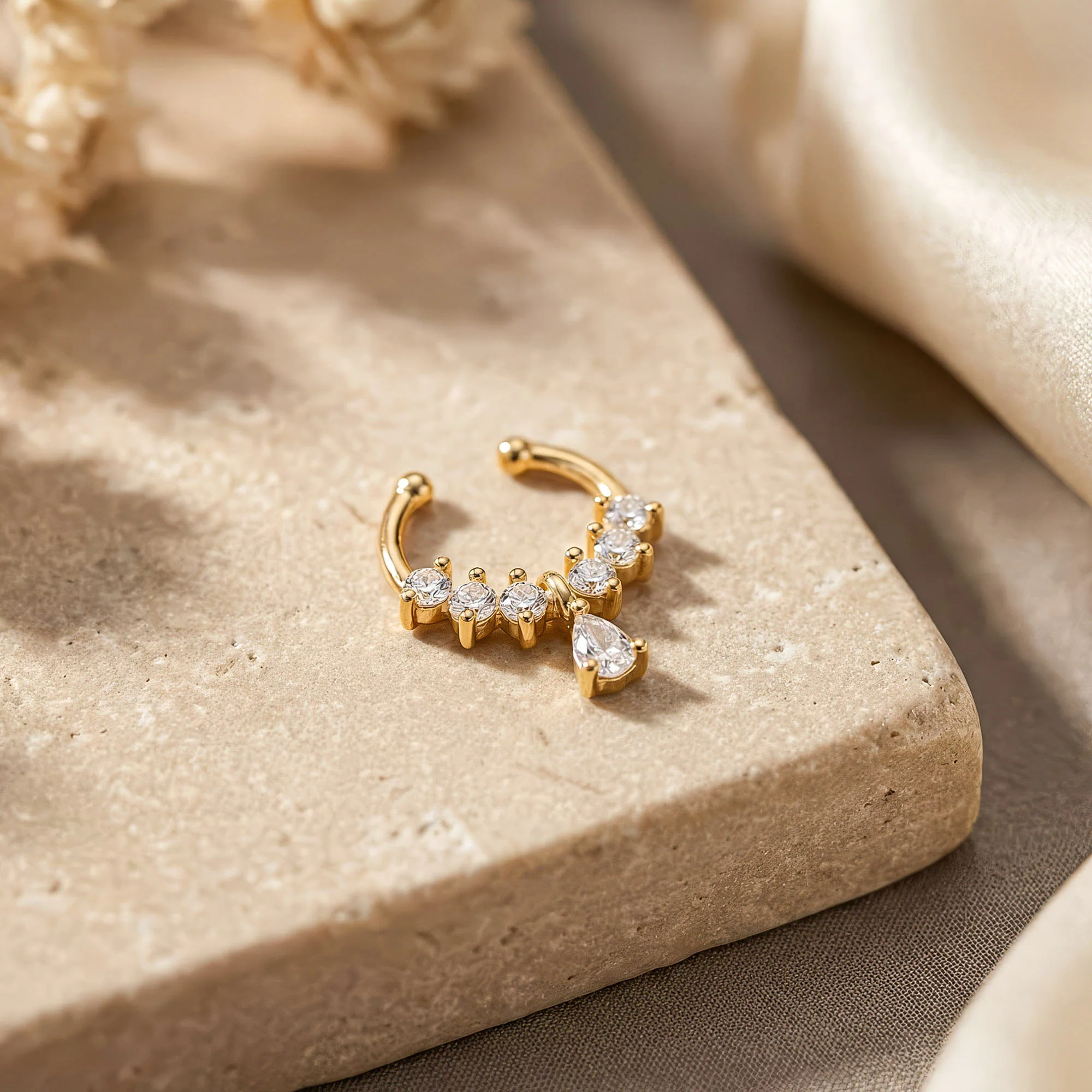 Teardrop Charm Septum Nose Ring - Image 3