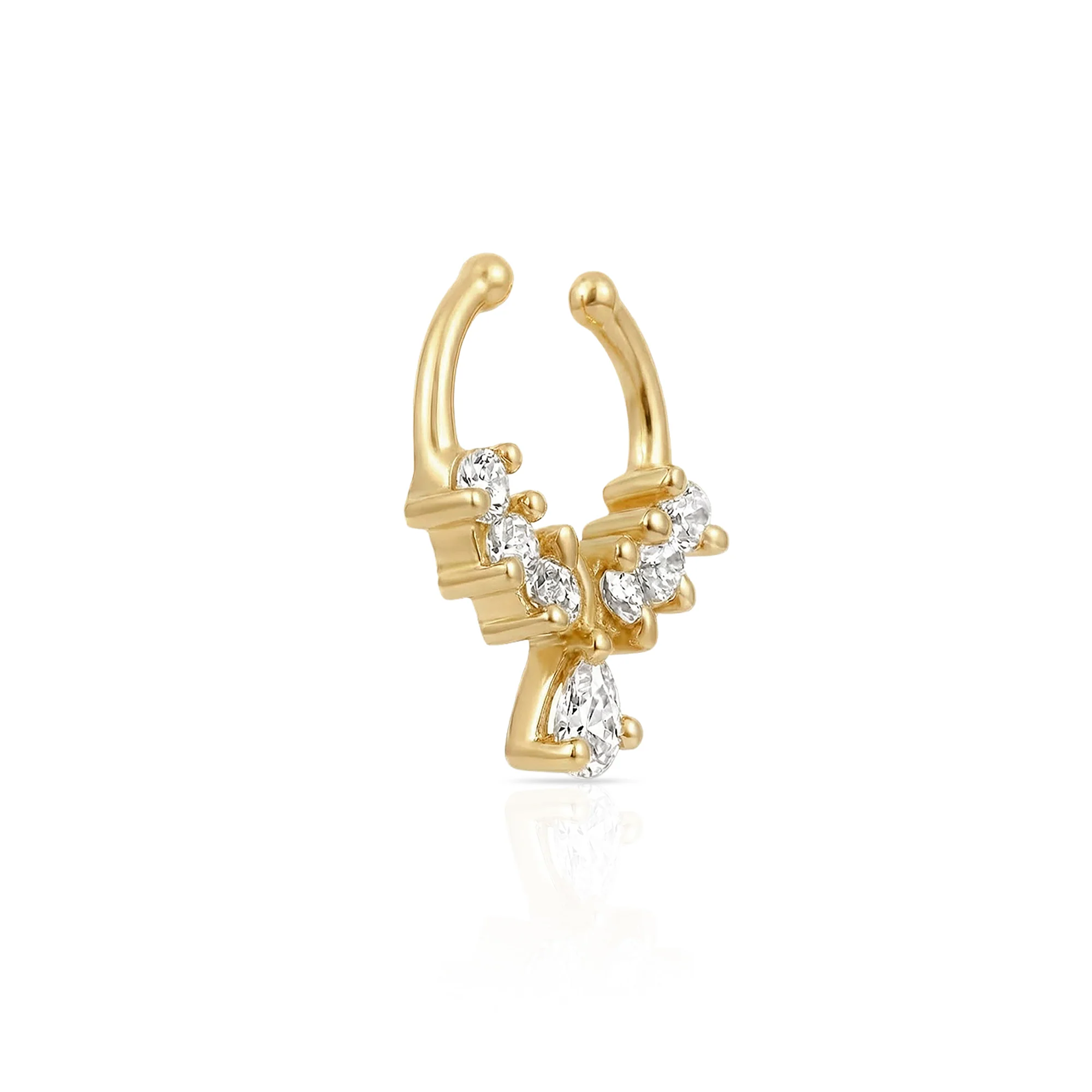 Teardrop Charm Septum Nose Ring - Image 4