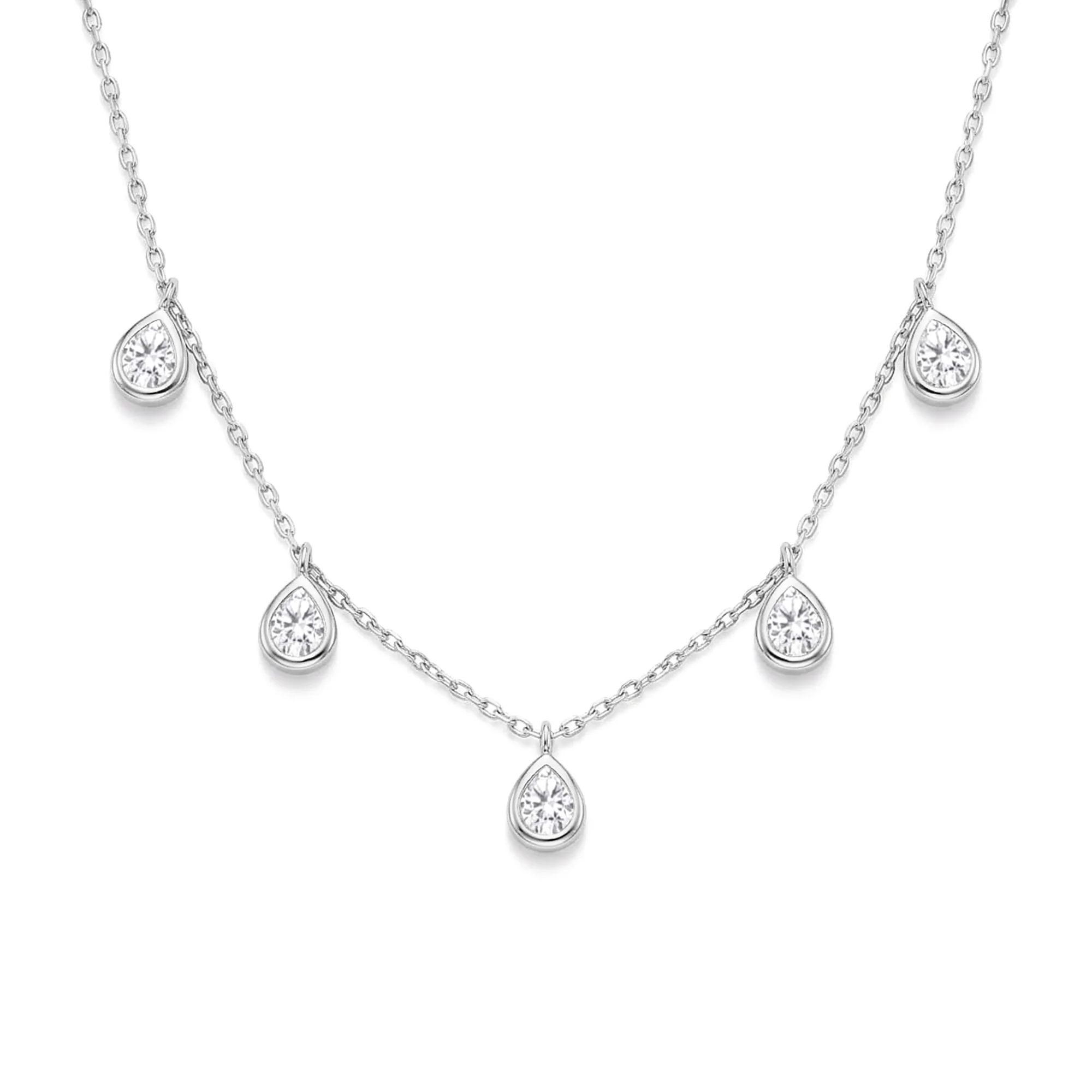 Teardrop Charm Silver Necklace - Image 2