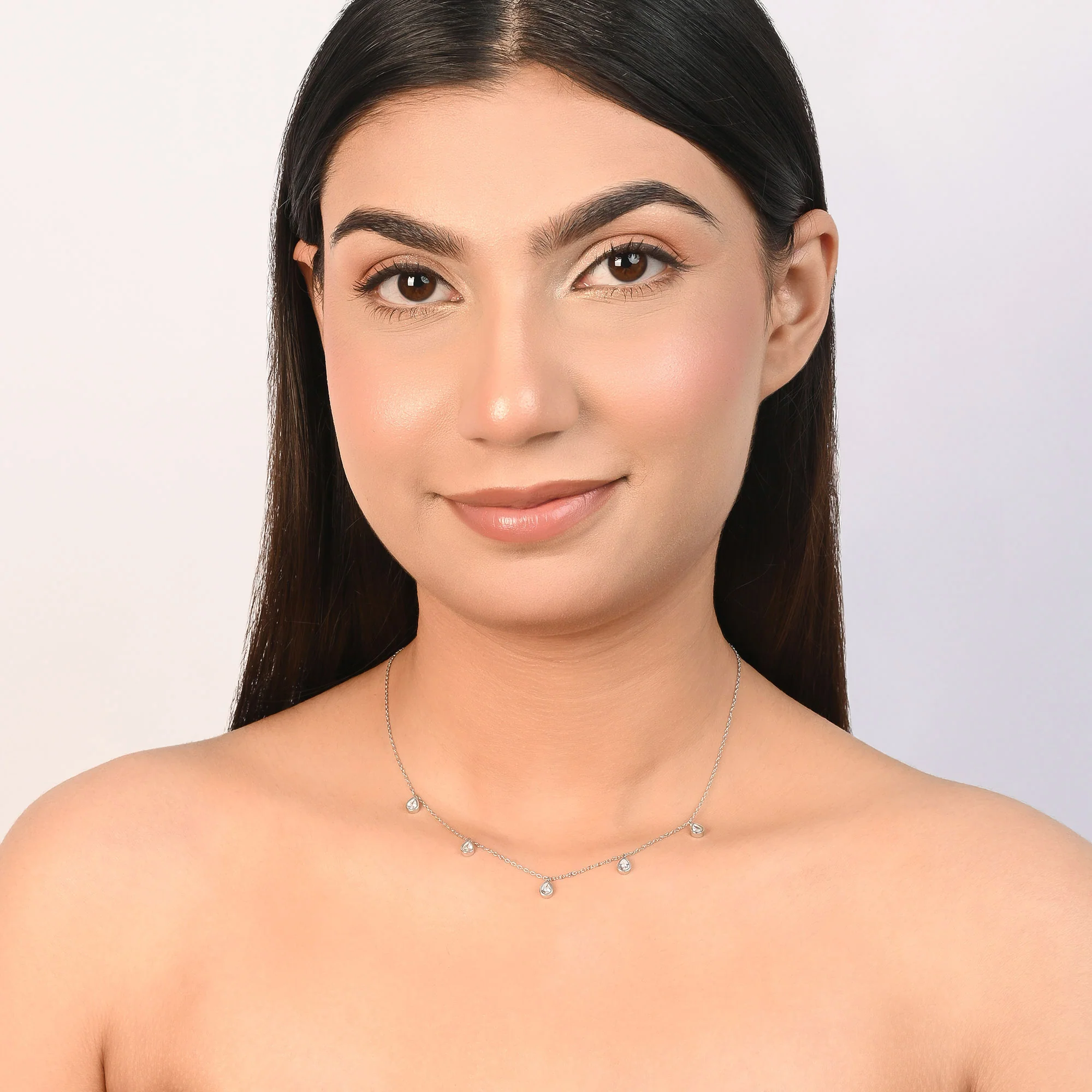 Teardrop Charm Silver Necklace - Image 3