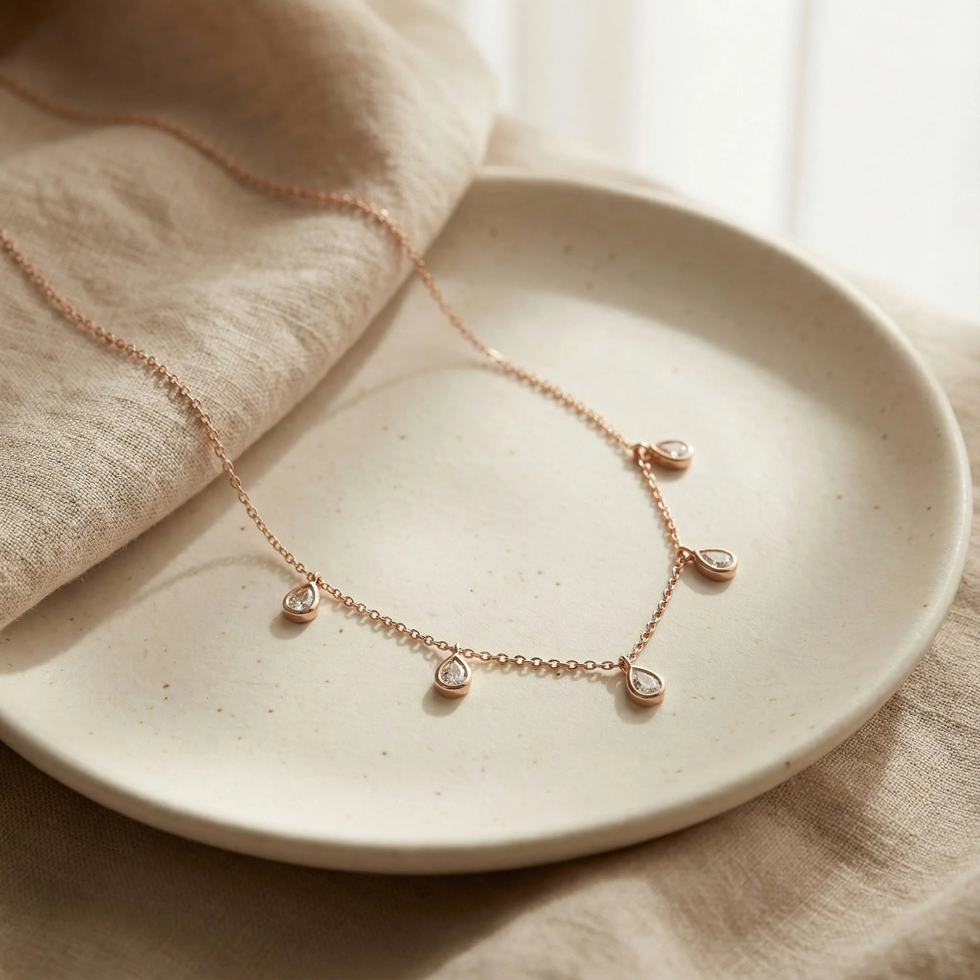 Teardrop Charm Silver Necklace - Image 7