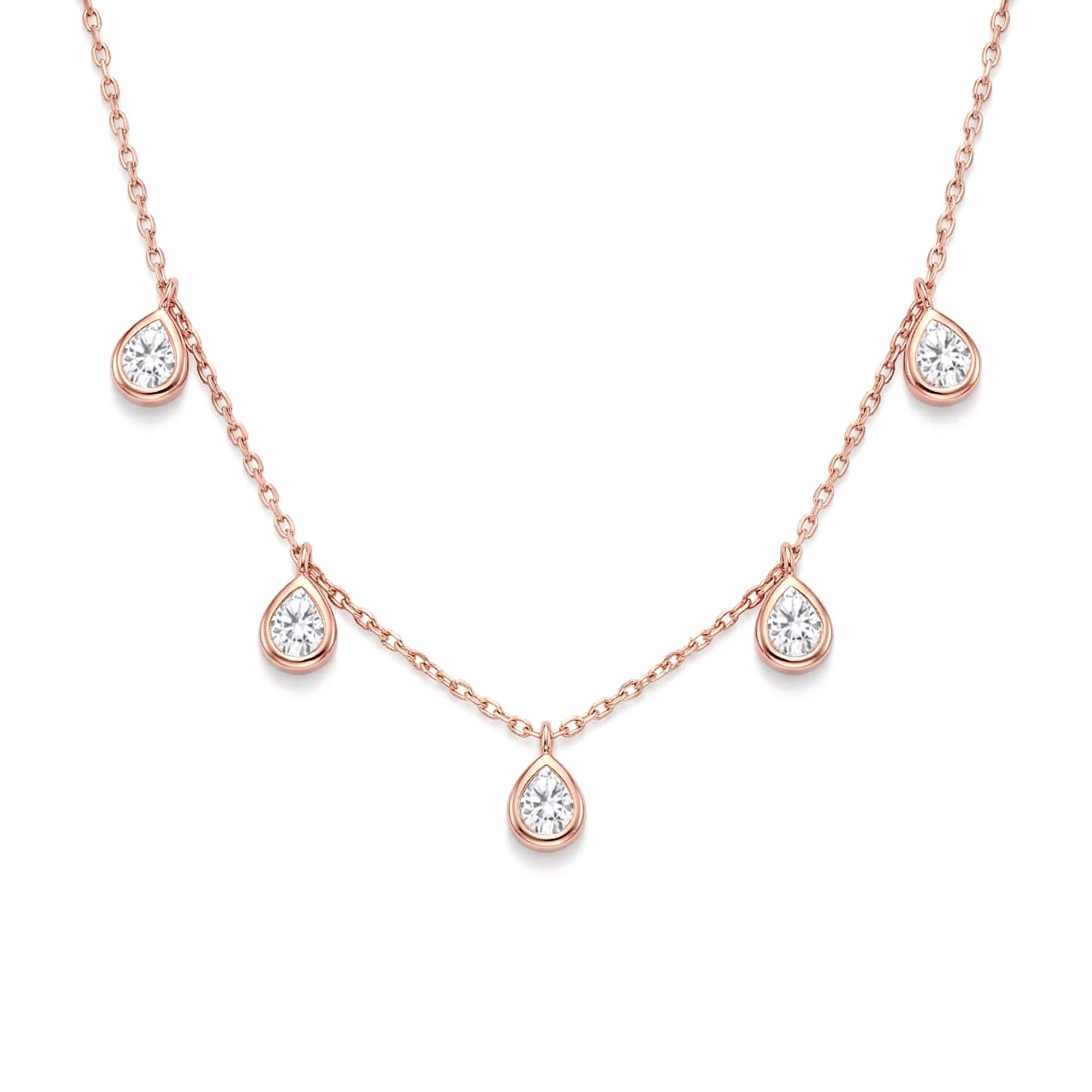 Teardrop Charm Silver Necklace - Image 8
