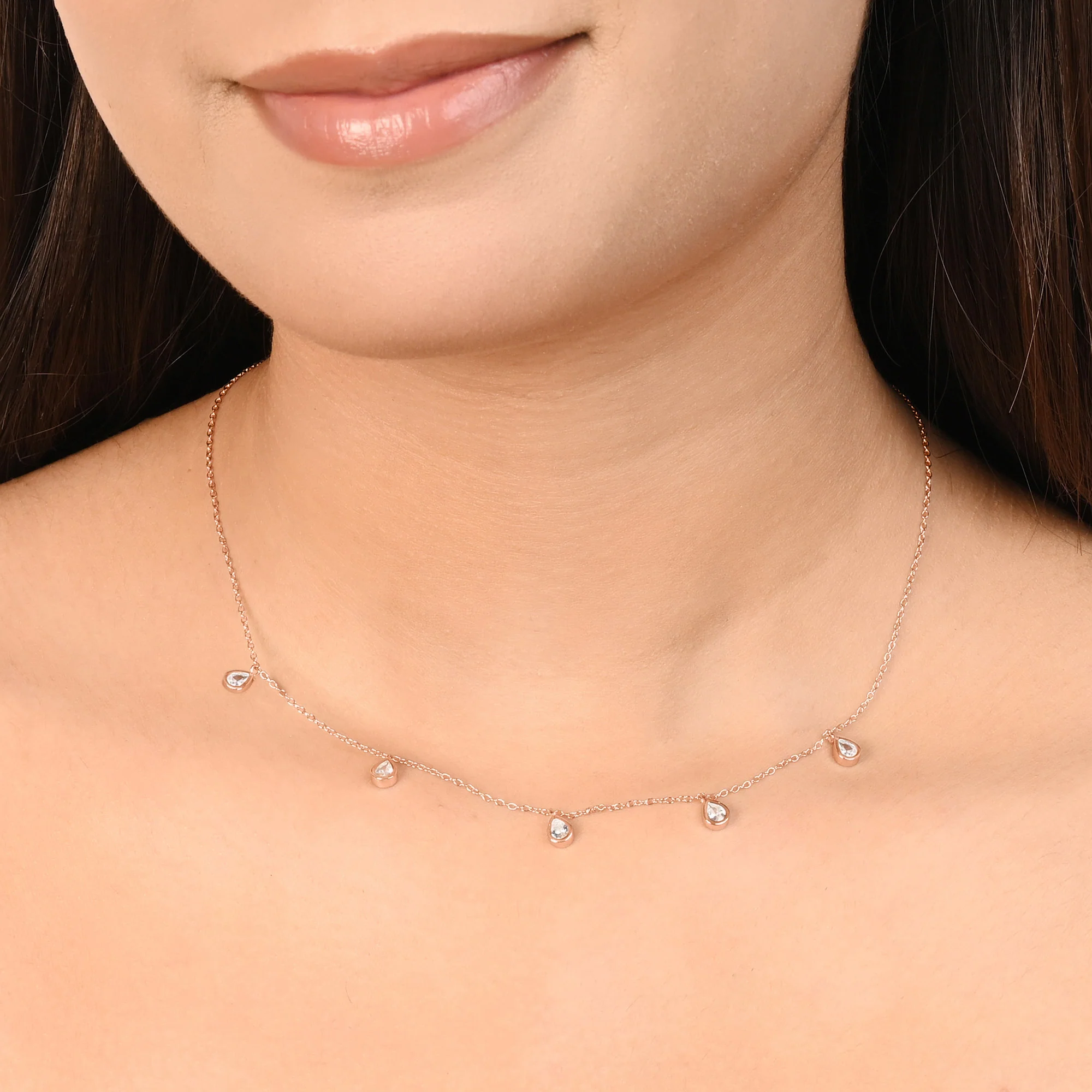 Teardrop Charm Silver Necklace - Image 9