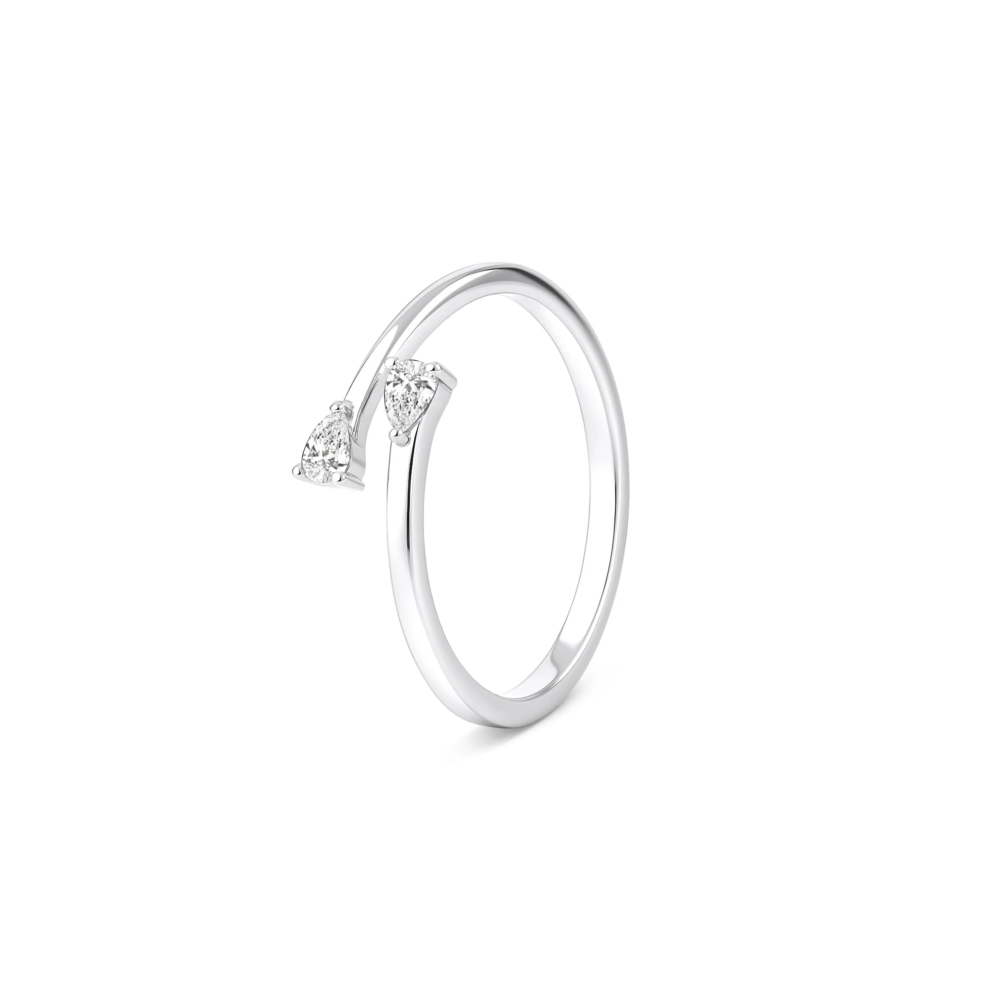 Teardrop Stone Silver Ring - Image 4