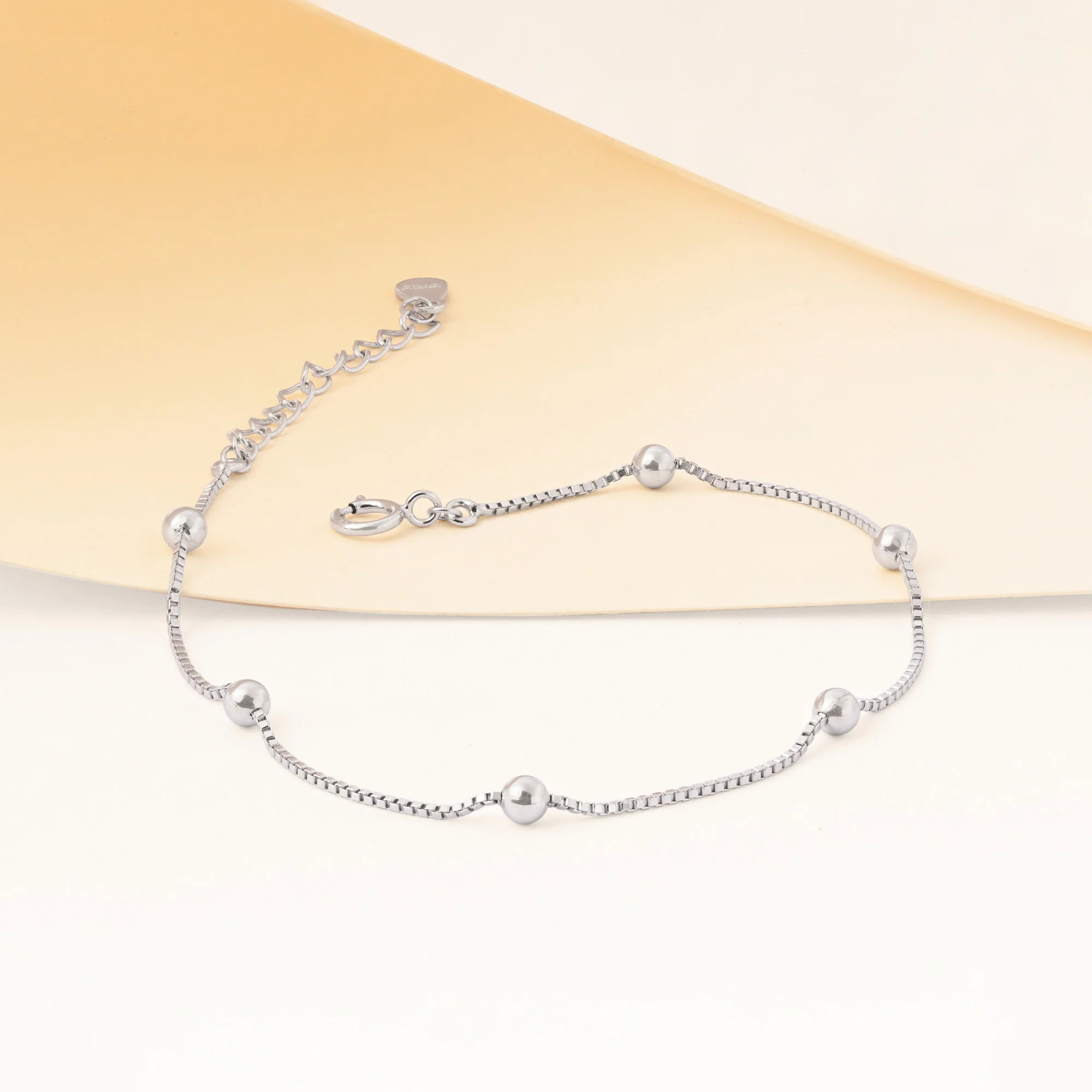 Tiny Bead Silver Bracelet
