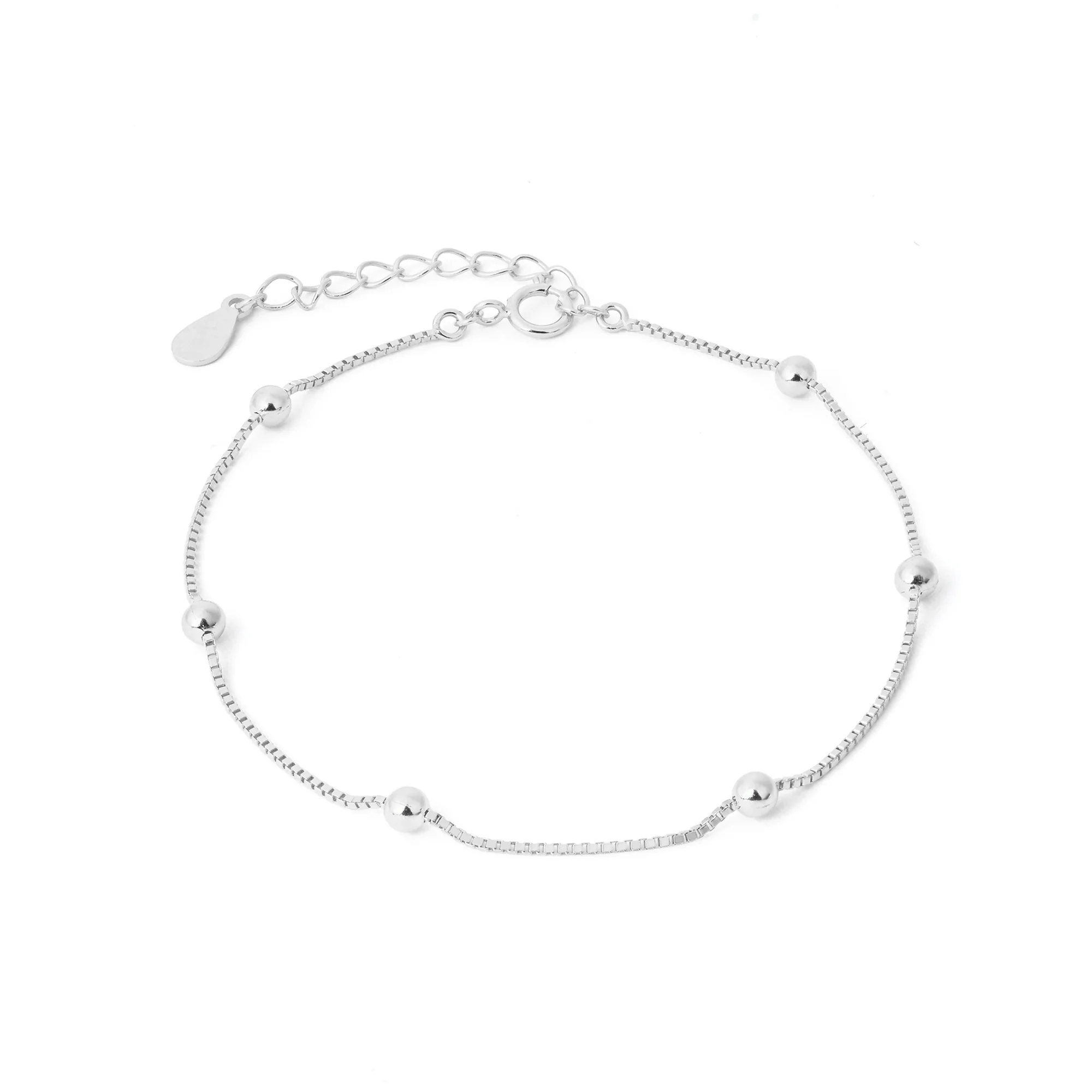 Tiny Bead Silver Bracelet - Image 2