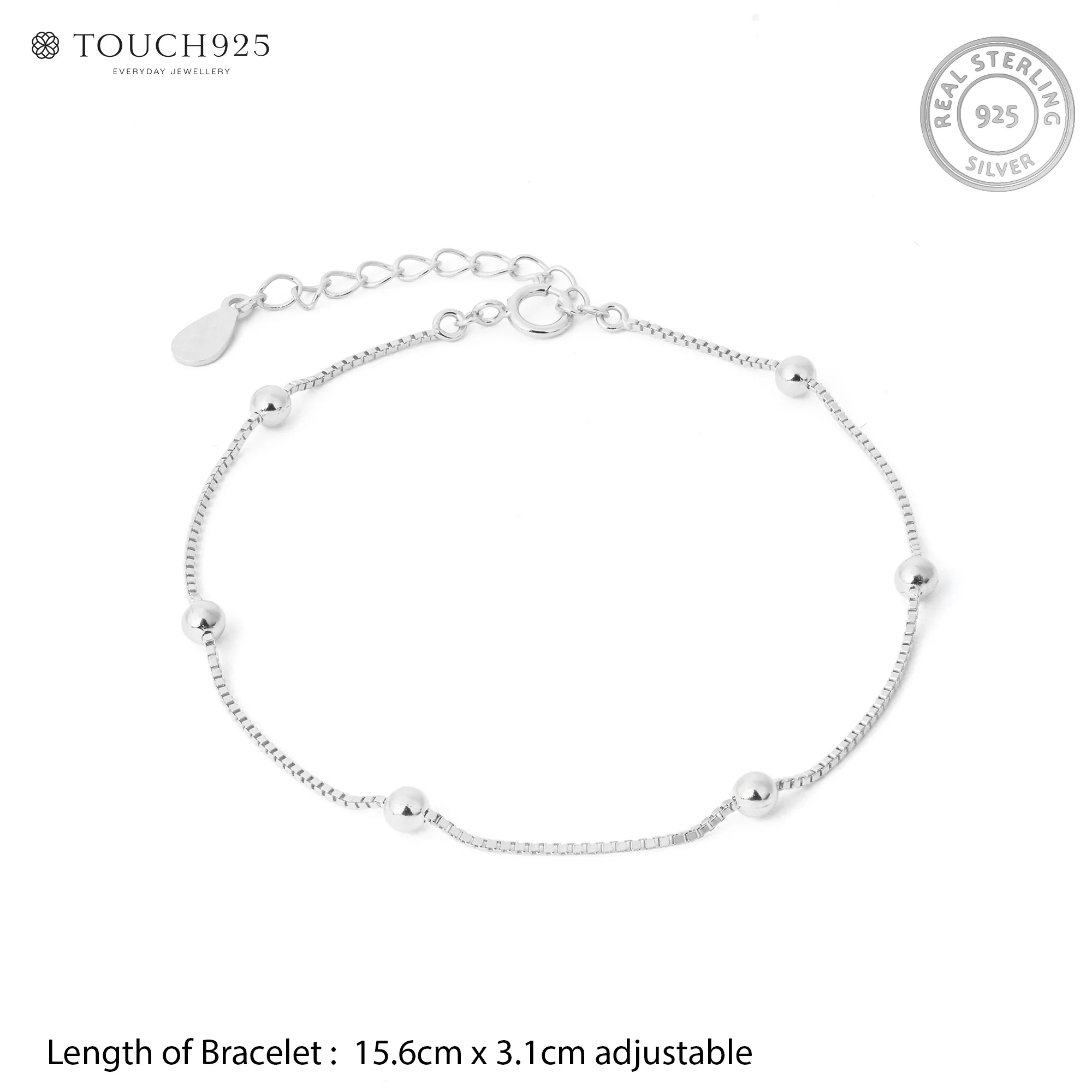 Tiny Bead Silver Bracelet - Image 5
