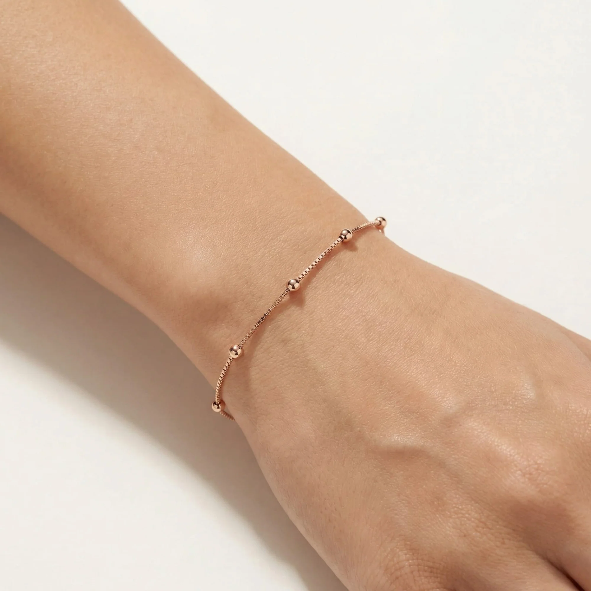 Tiny Bead Silver Bracelet - Image 8