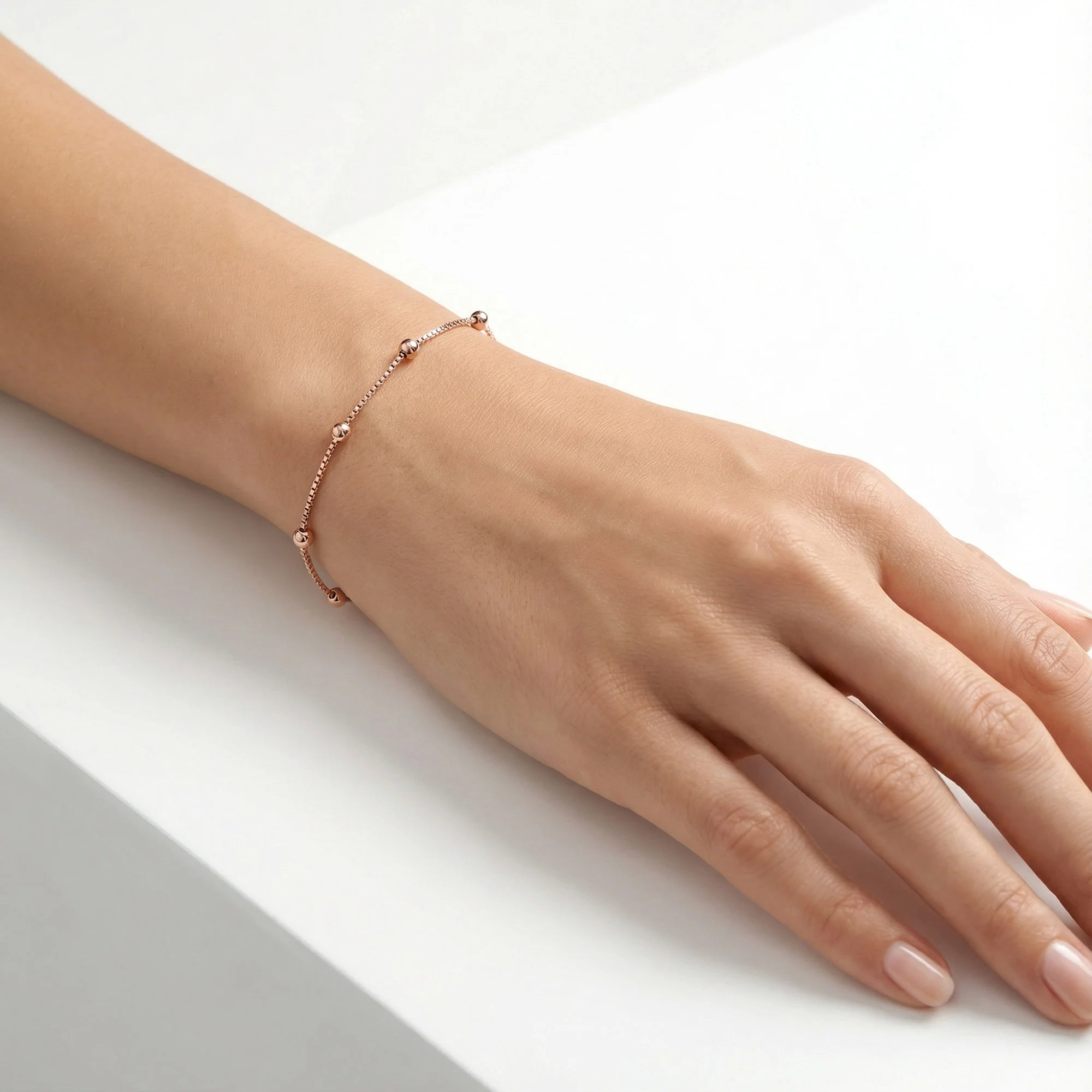 Tiny Bead Silver Bracelet - Image 9