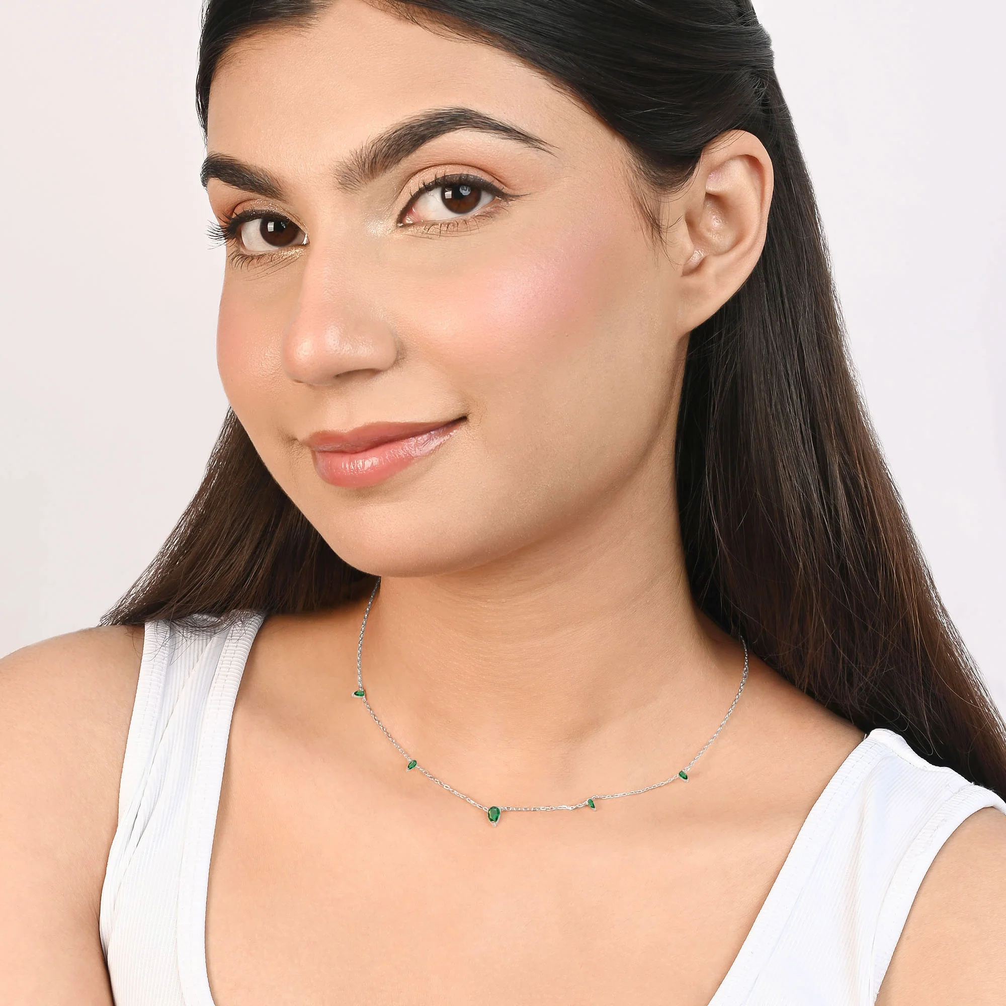 Tiny Triangle Drop Necklace - Image 10