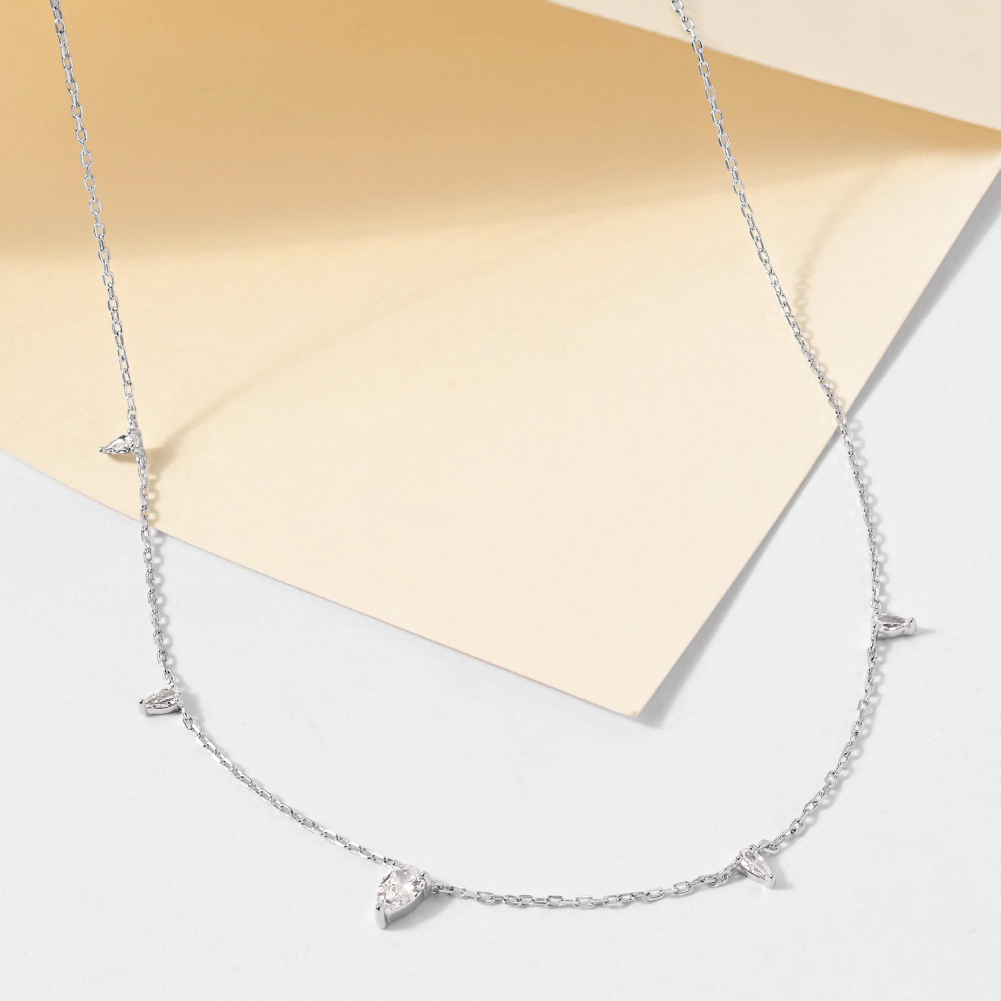 Tiny Triangle Drop Necklace - Image 14