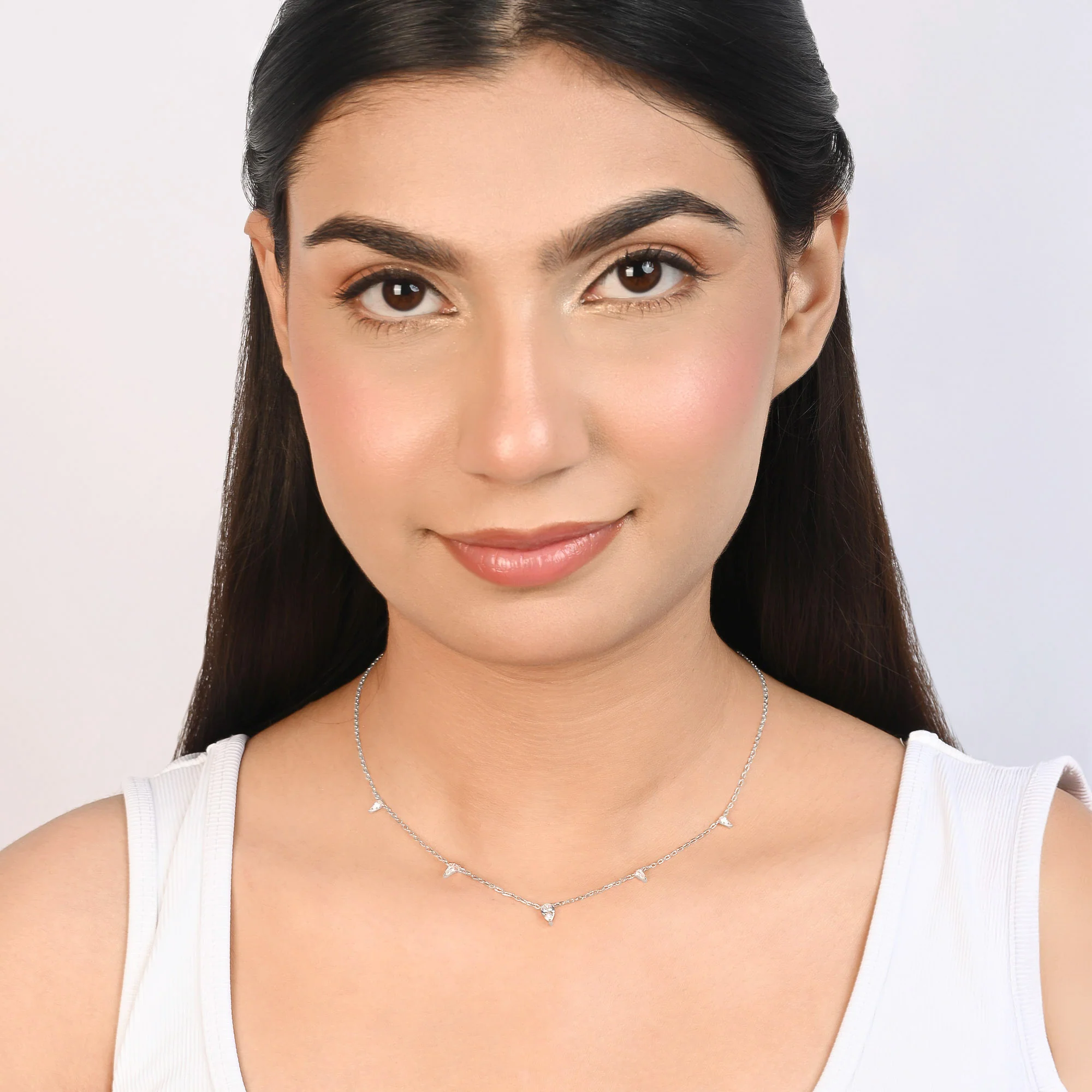 Tiny Triangle Drop Necklace - Image 16