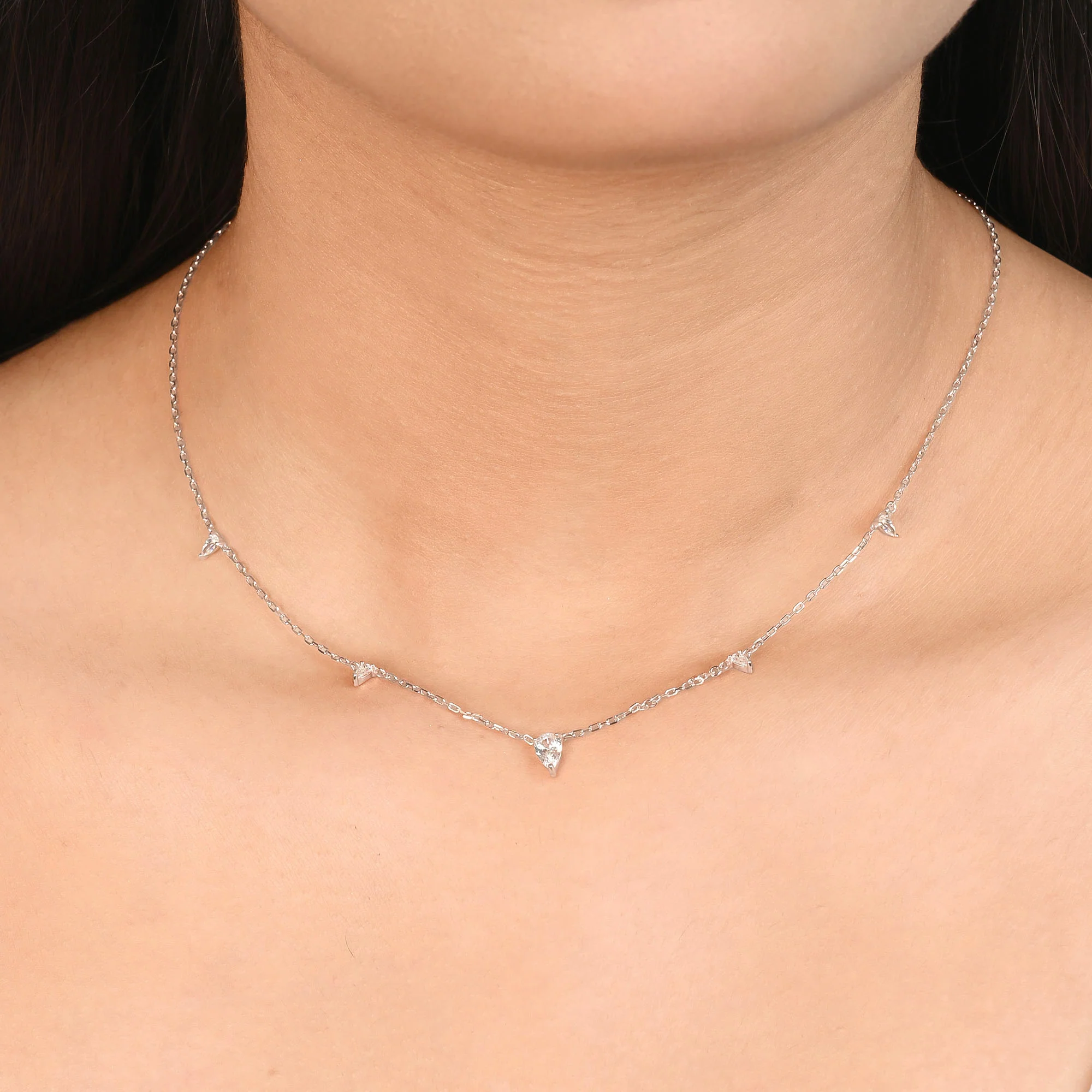 Tiny Triangle Drop Necklace - Image 17