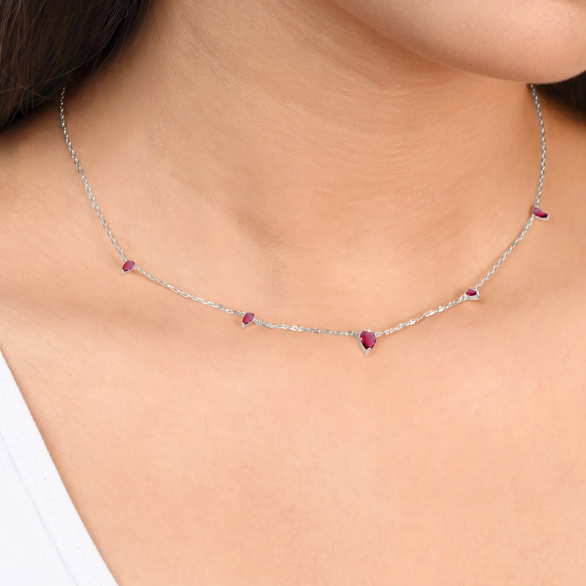 Tiny Triangle Drop Necklace - Image 23