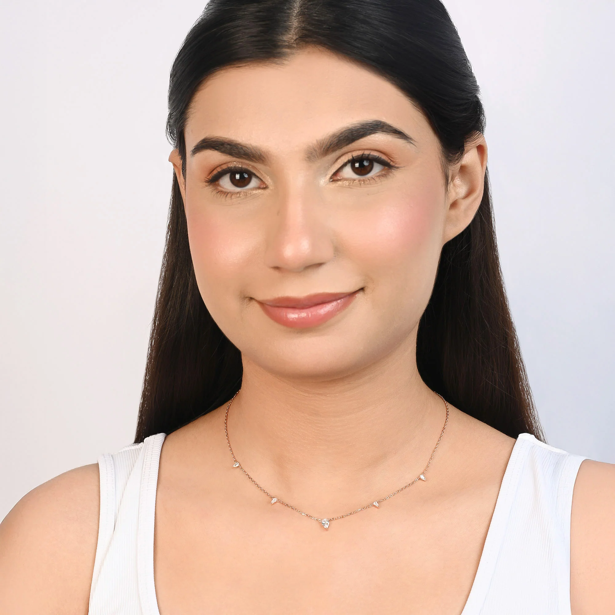 Tiny Triangle Drop Necklace - Image 3
