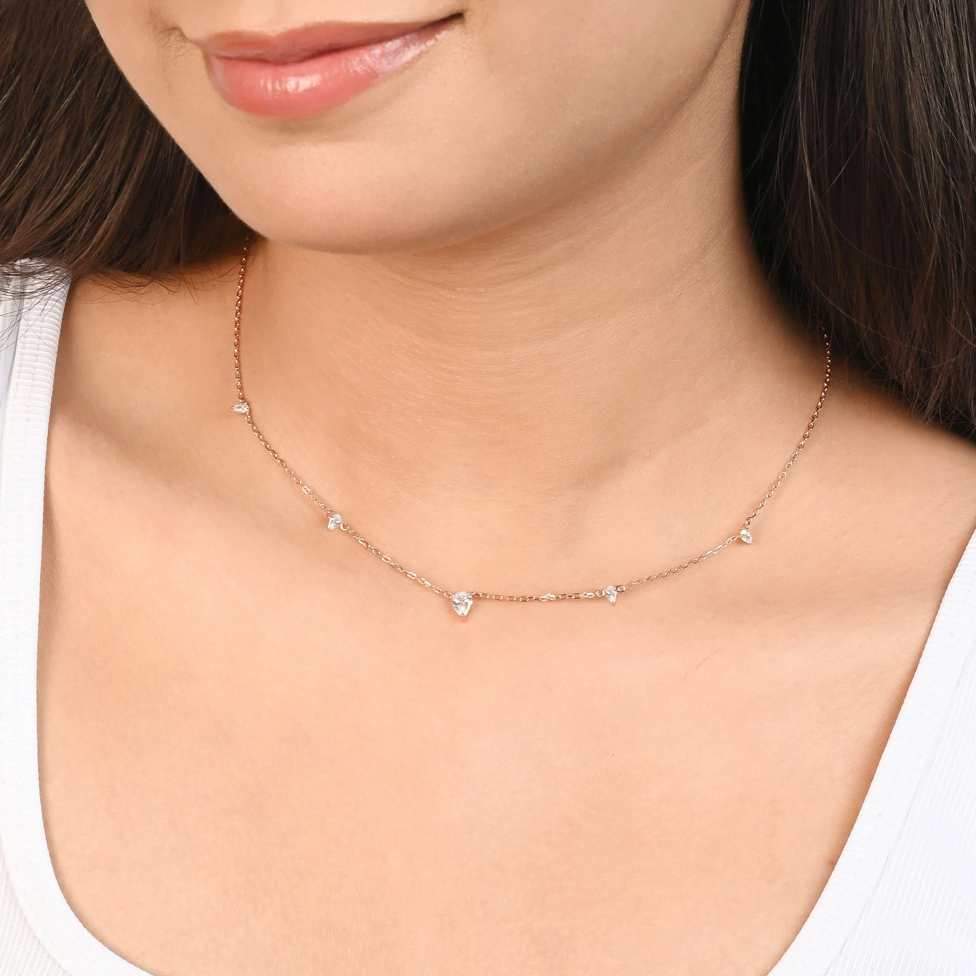 Tiny Triangle Drop Necklace - Image 5