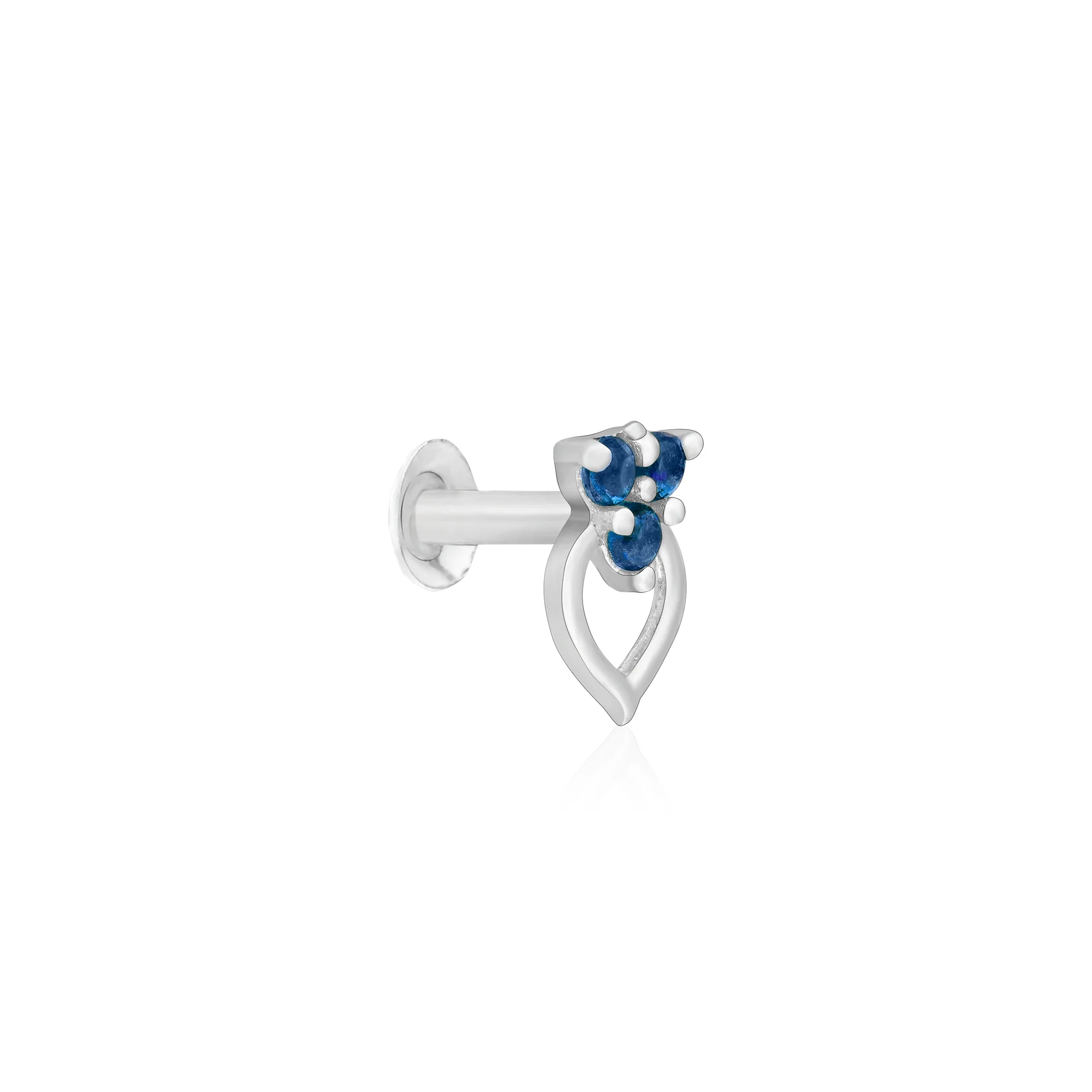 Trio Glow Heart Silver Nose Pin - Image 13