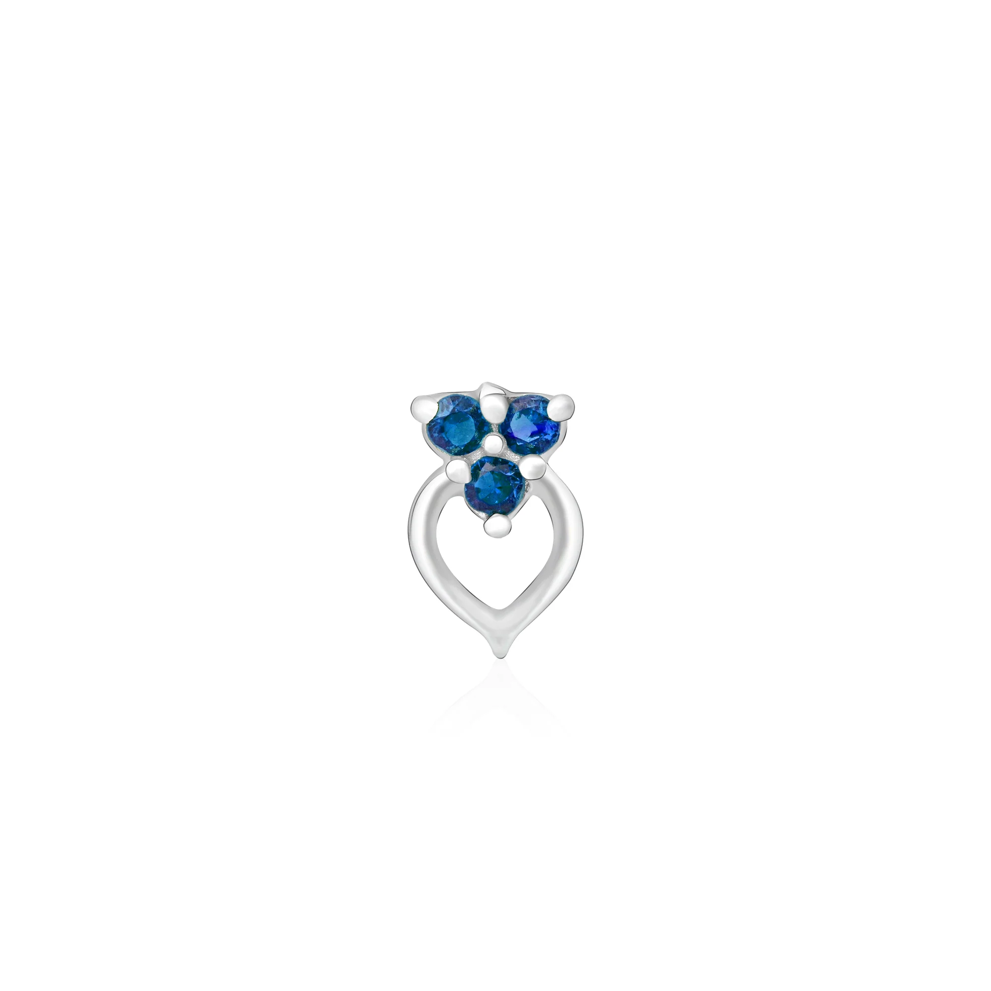 Trio Glow Heart Silver Nose Pin - Image 15