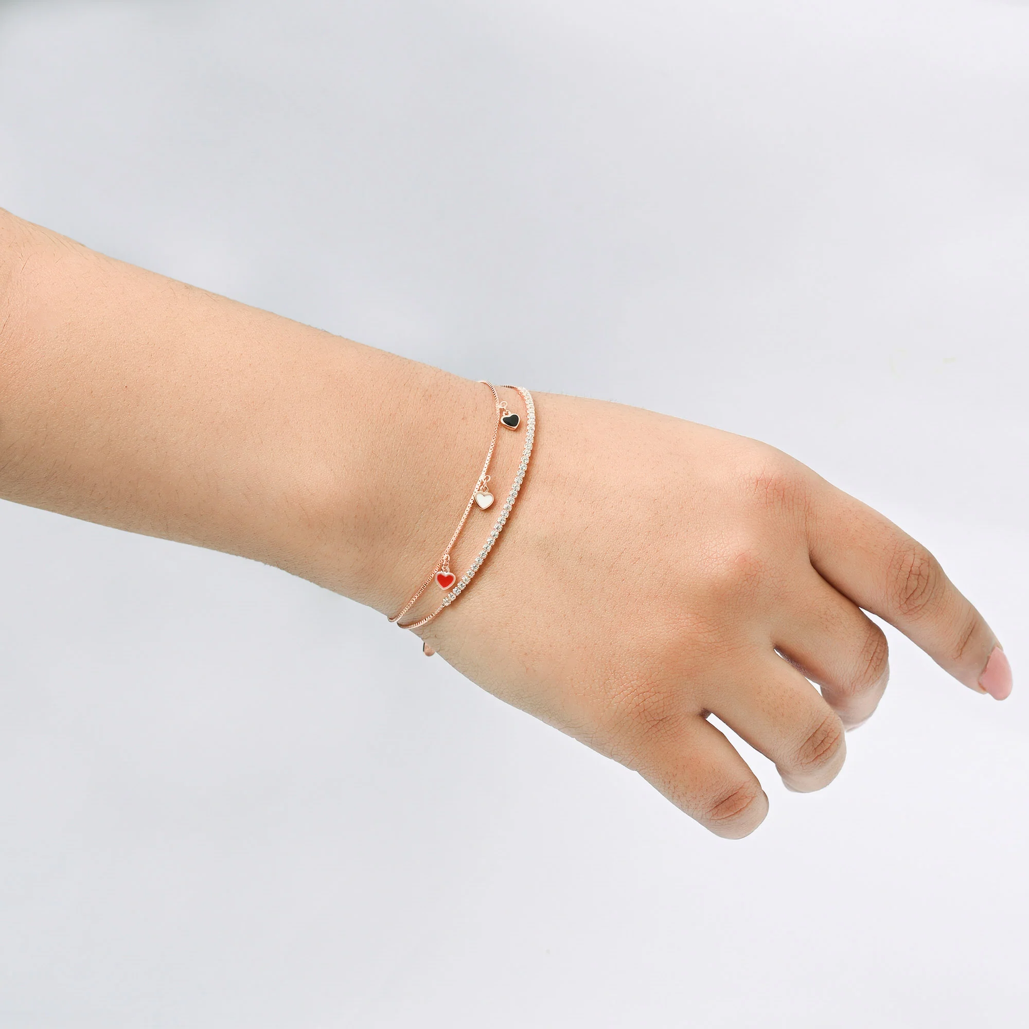 Trio Heart Silver Bracelet - Image 4