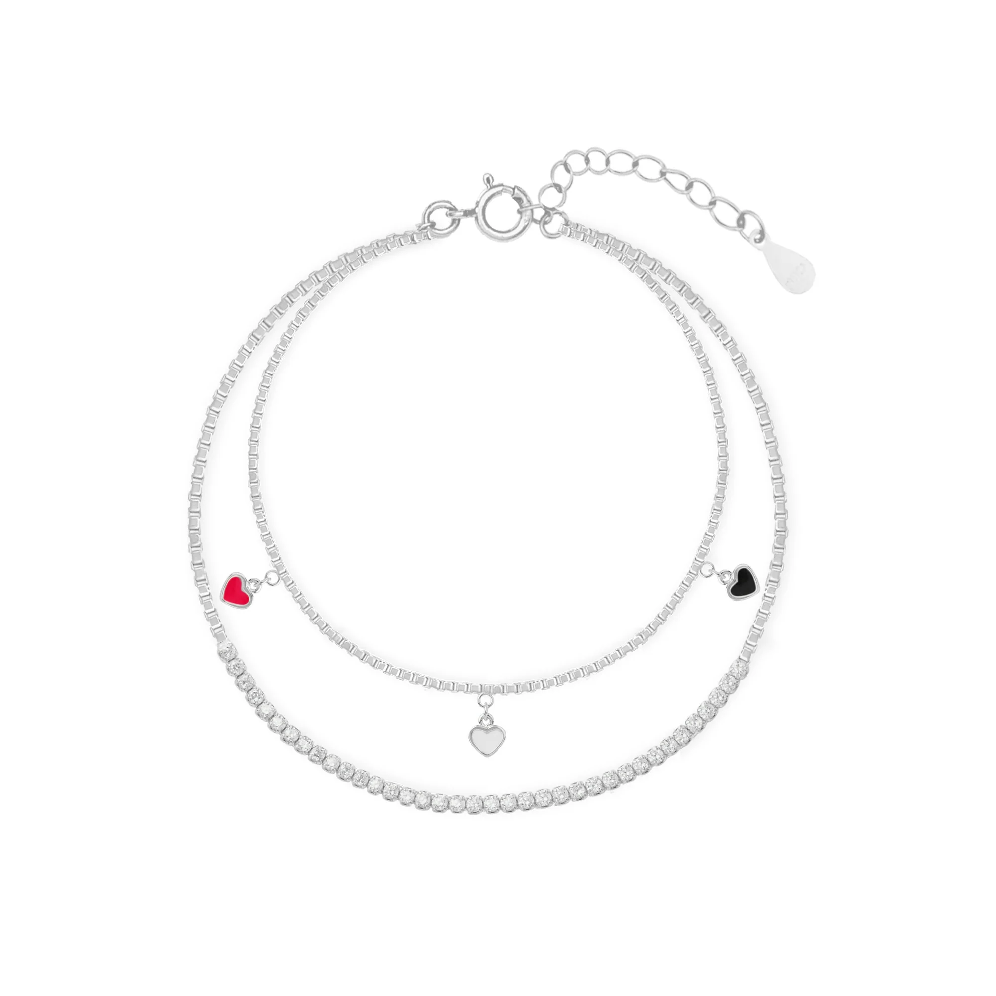 Trio Heart Silver Bracelet - Image 6