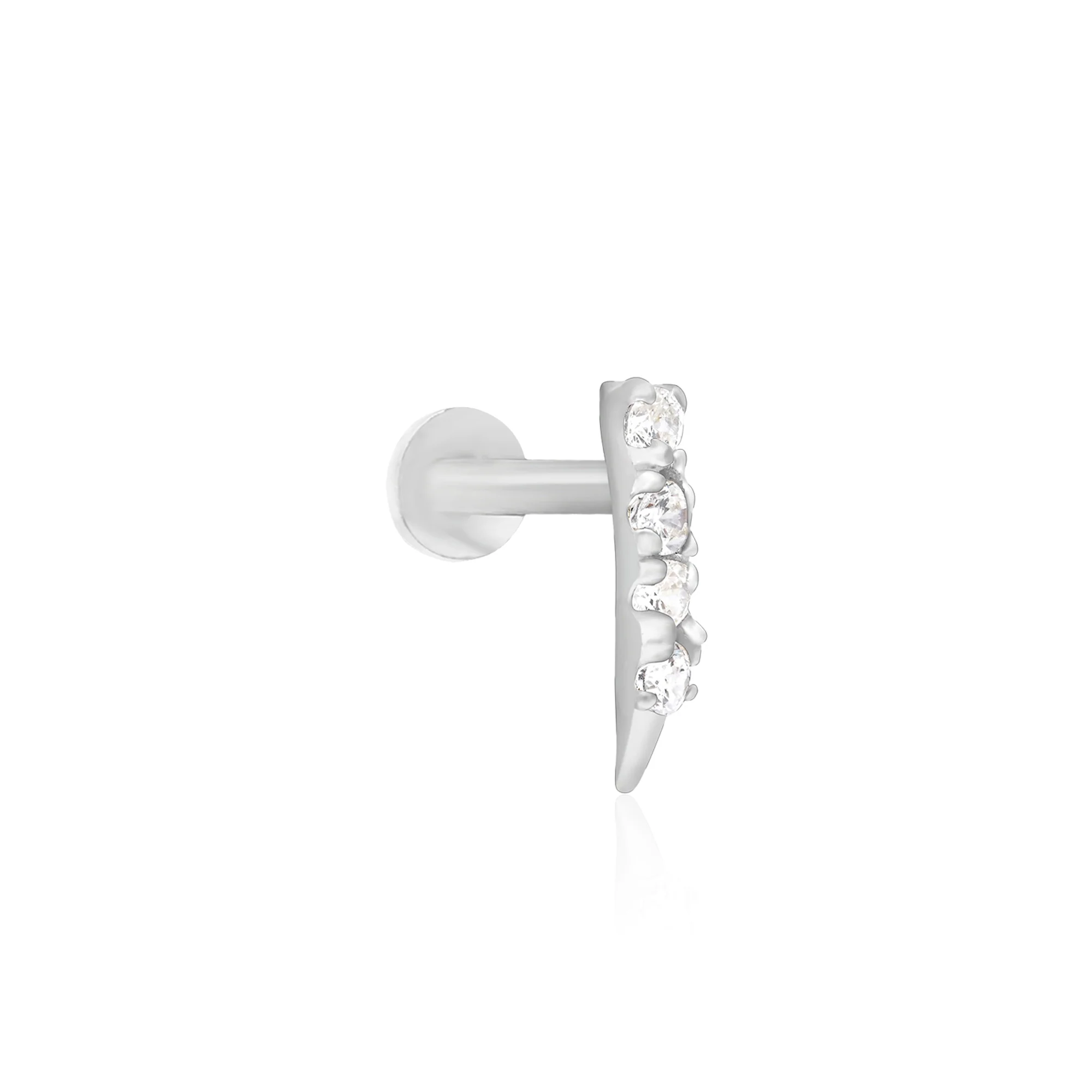 Trio Sparkle Silver Nose Pin - Image 2