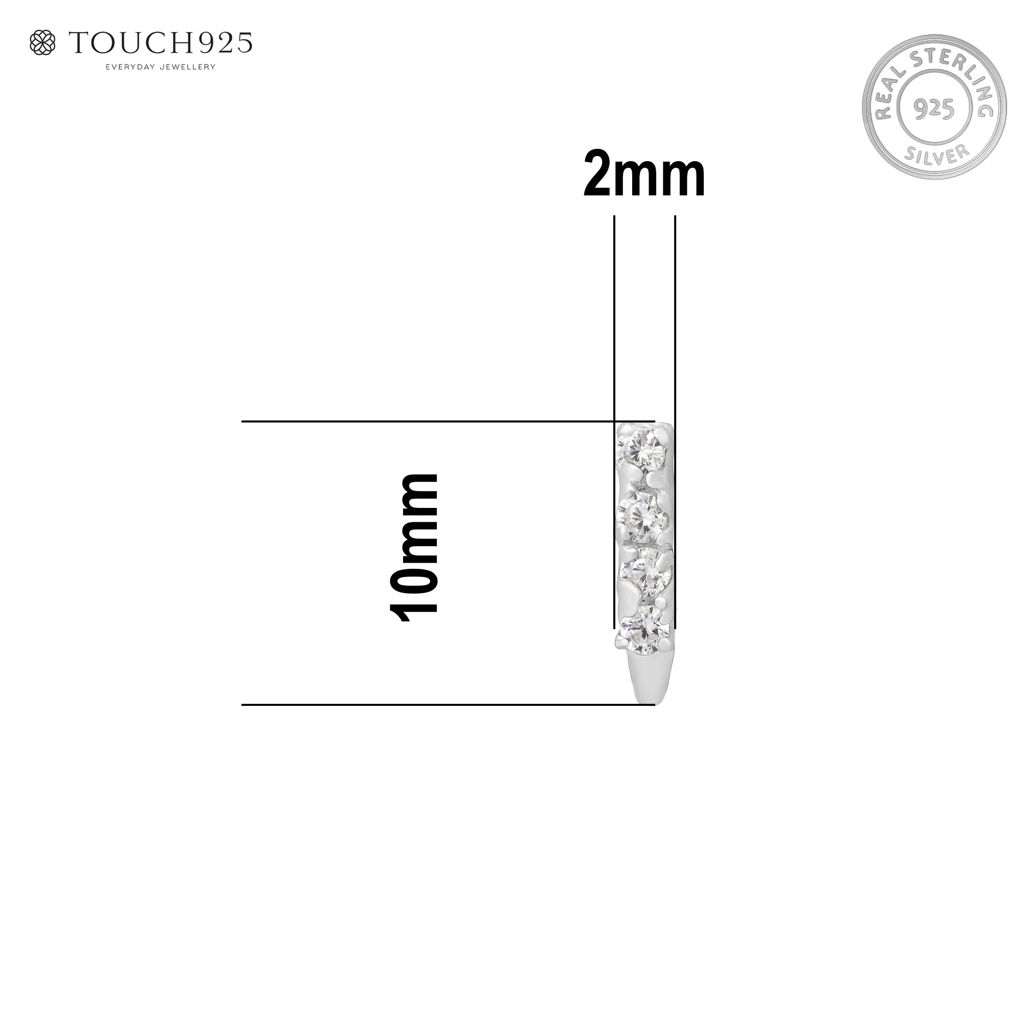 Trio Sparkle Silver Nose Pin - Image 6